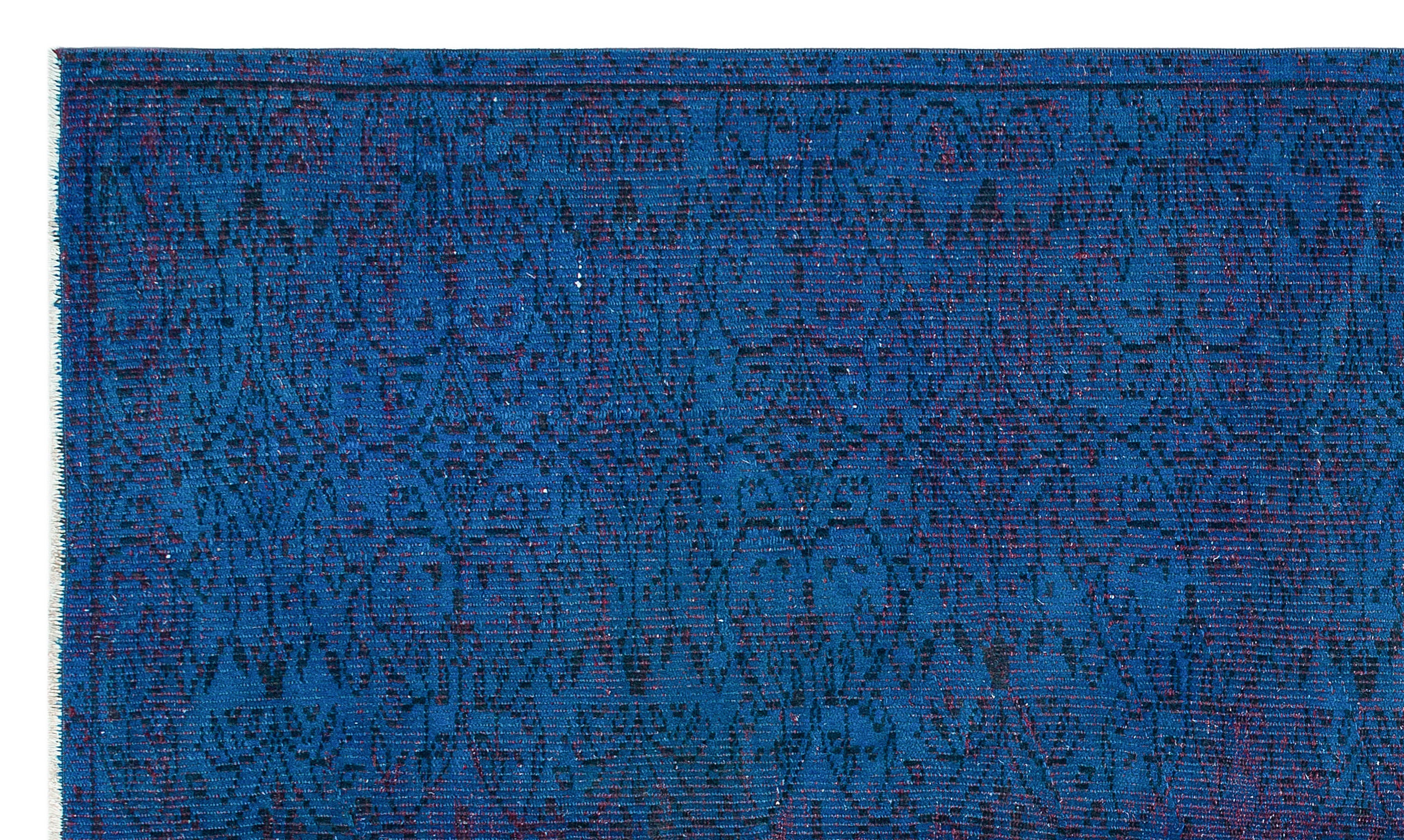 Retro Design Blue Over Dyed Vintage Rug 4'11'' x 8'5'' ft 150 x 257 cm