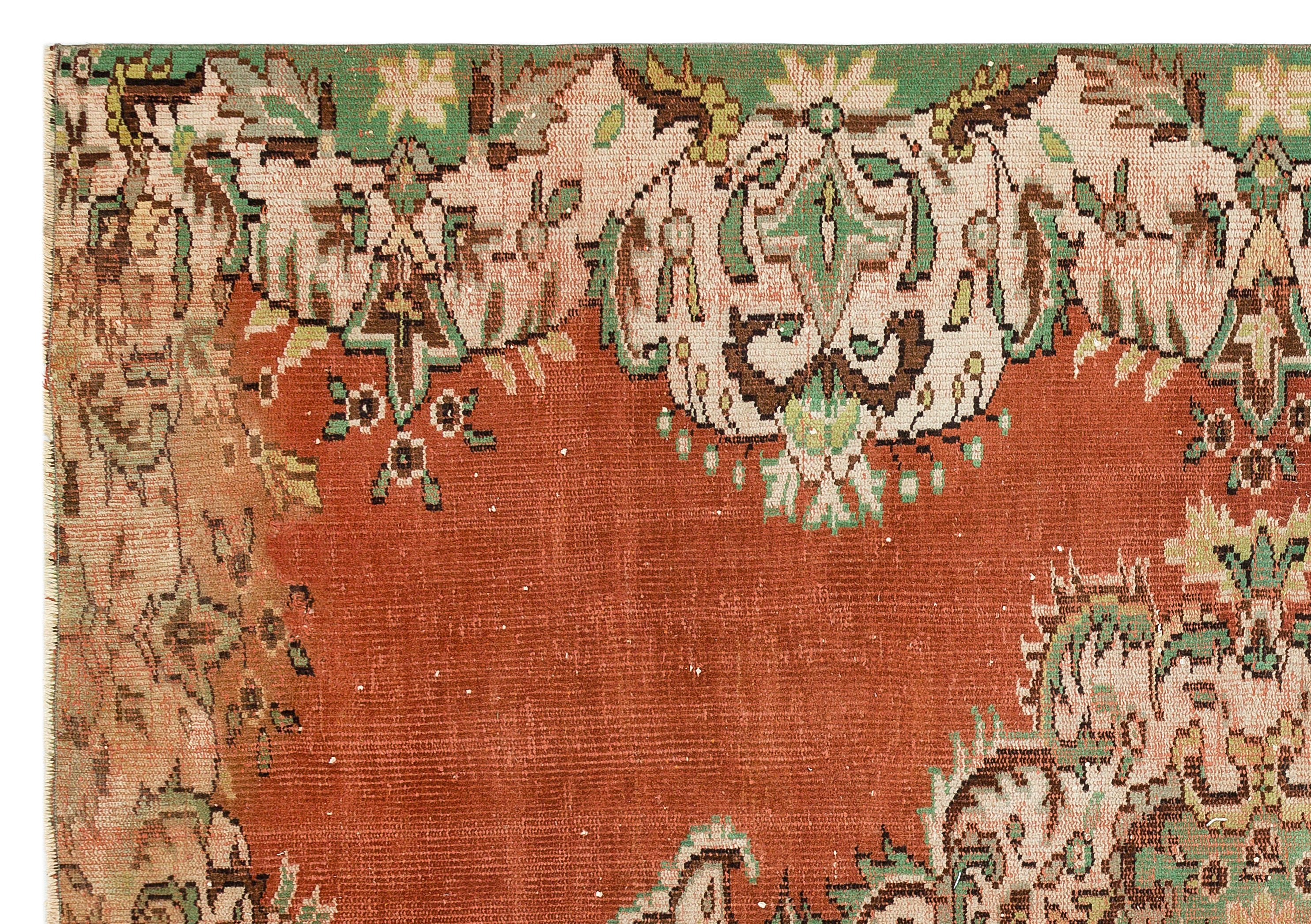 Colored Over Dyed Rug | Traditional Design  Rug | Turkish Rug | Hand Weaving Rug  | Bedroom Rug | Wool Rug | Vintage Rug | Retro Rug | Patterned Rug | Naturel Rug  | Boho Rug I 5'11'' x 8'7'' ft 181 x 262 cm