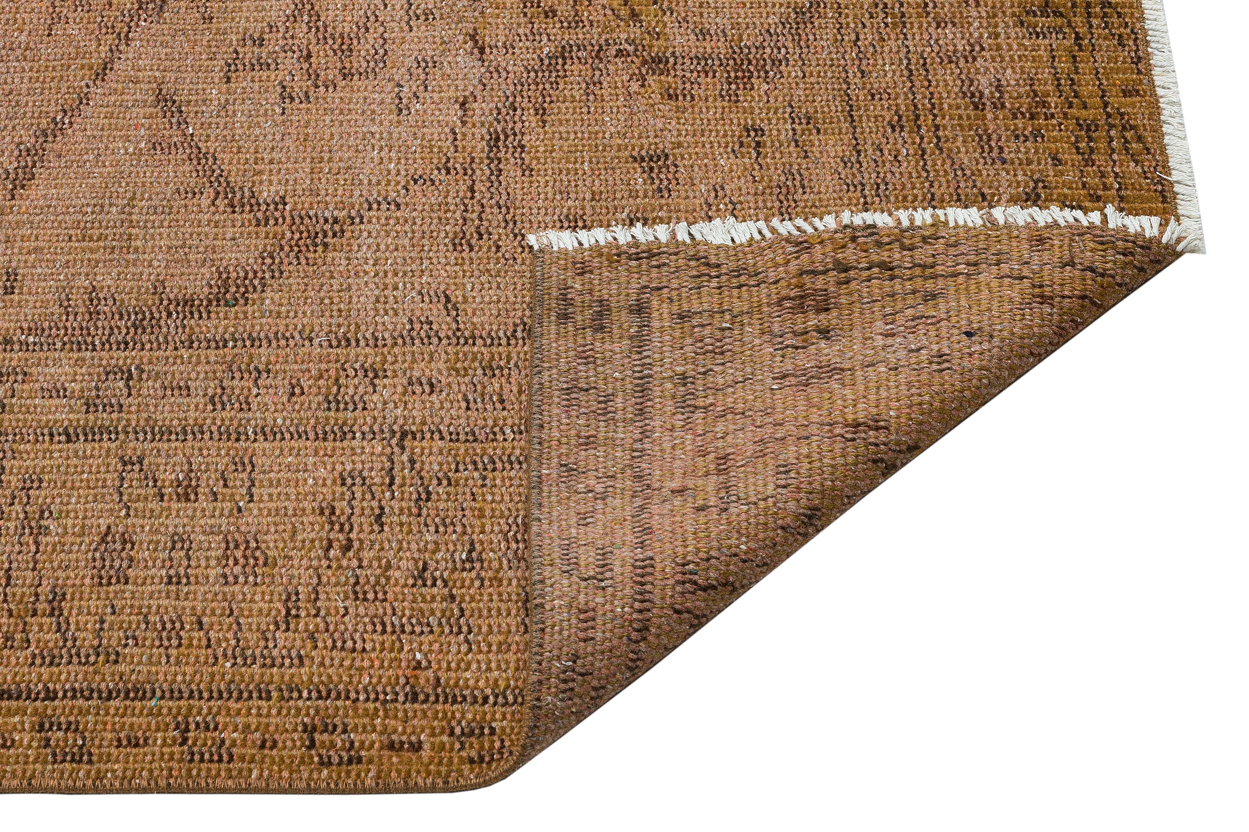 Traditional Deasign Brown Over Dyed Vintage Rug 5'7'' x 9'6'' ft 169 x 289 cm
