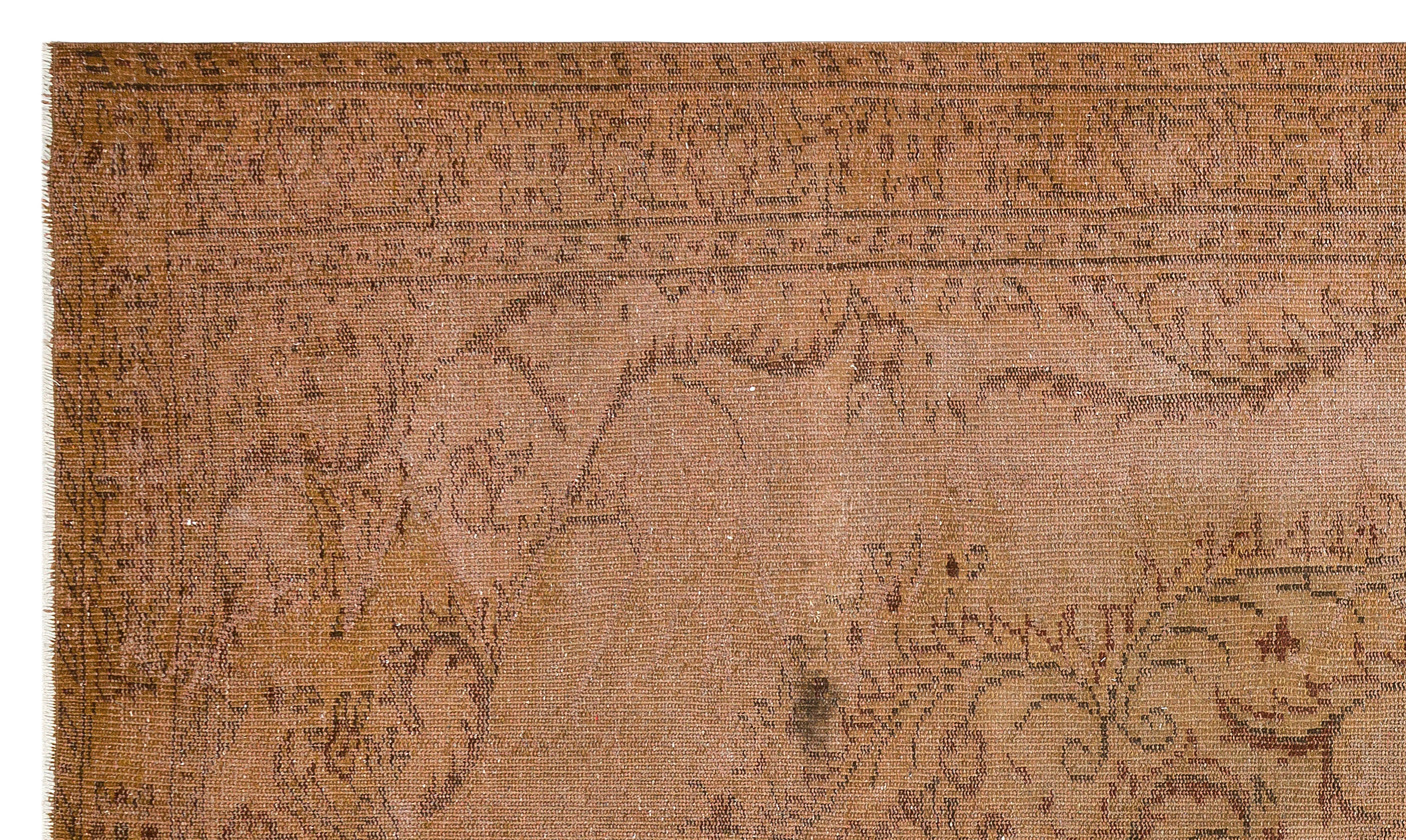 Traditional Deasign Brown Over Dyed Vintage Rug 5'7'' x 9'6'' ft 169 x 289 cm
