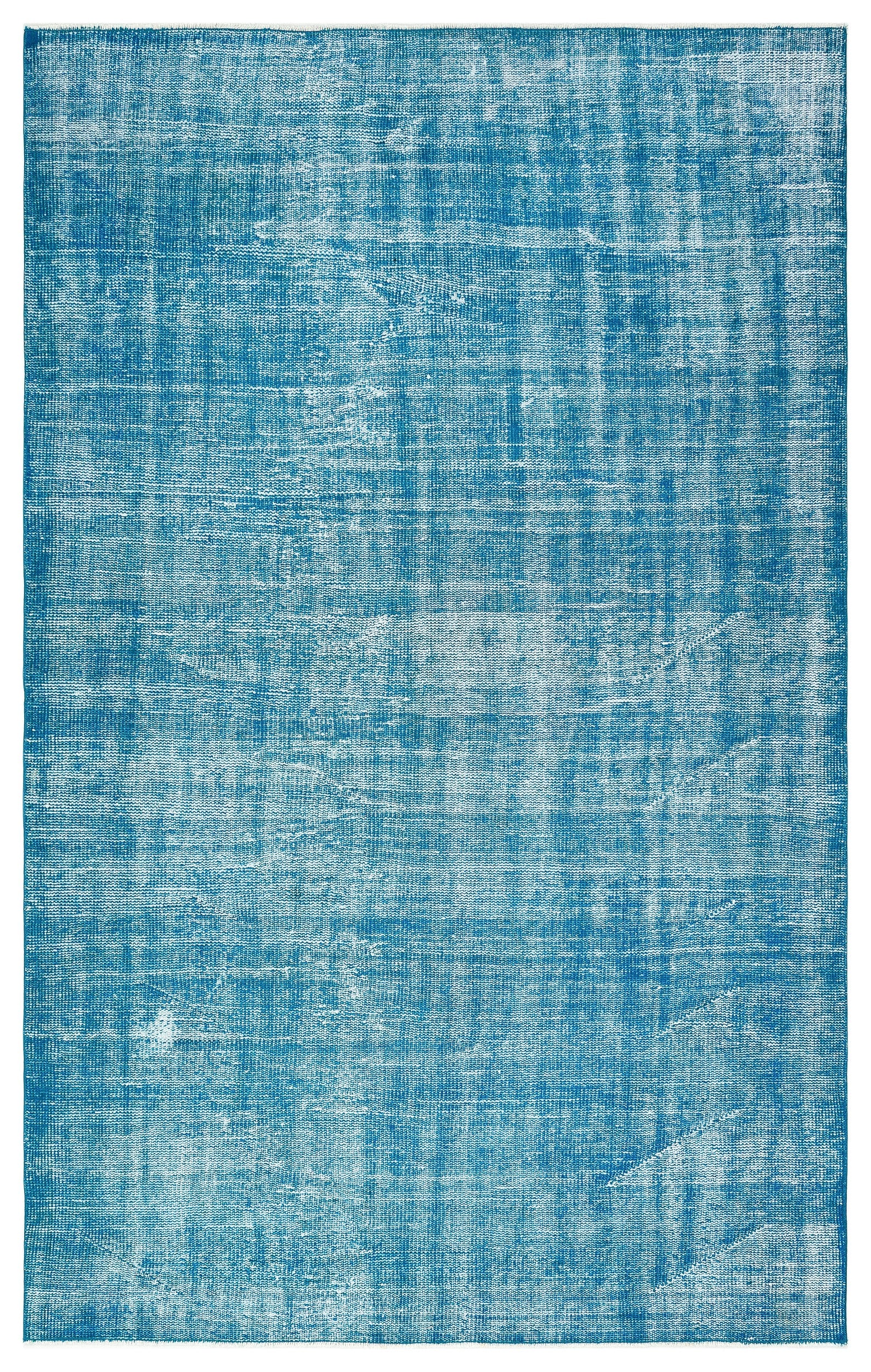 Turquoise Over Dyed Vintage Rug 5'3'' x 8'5'' ft 161 x 256 cm