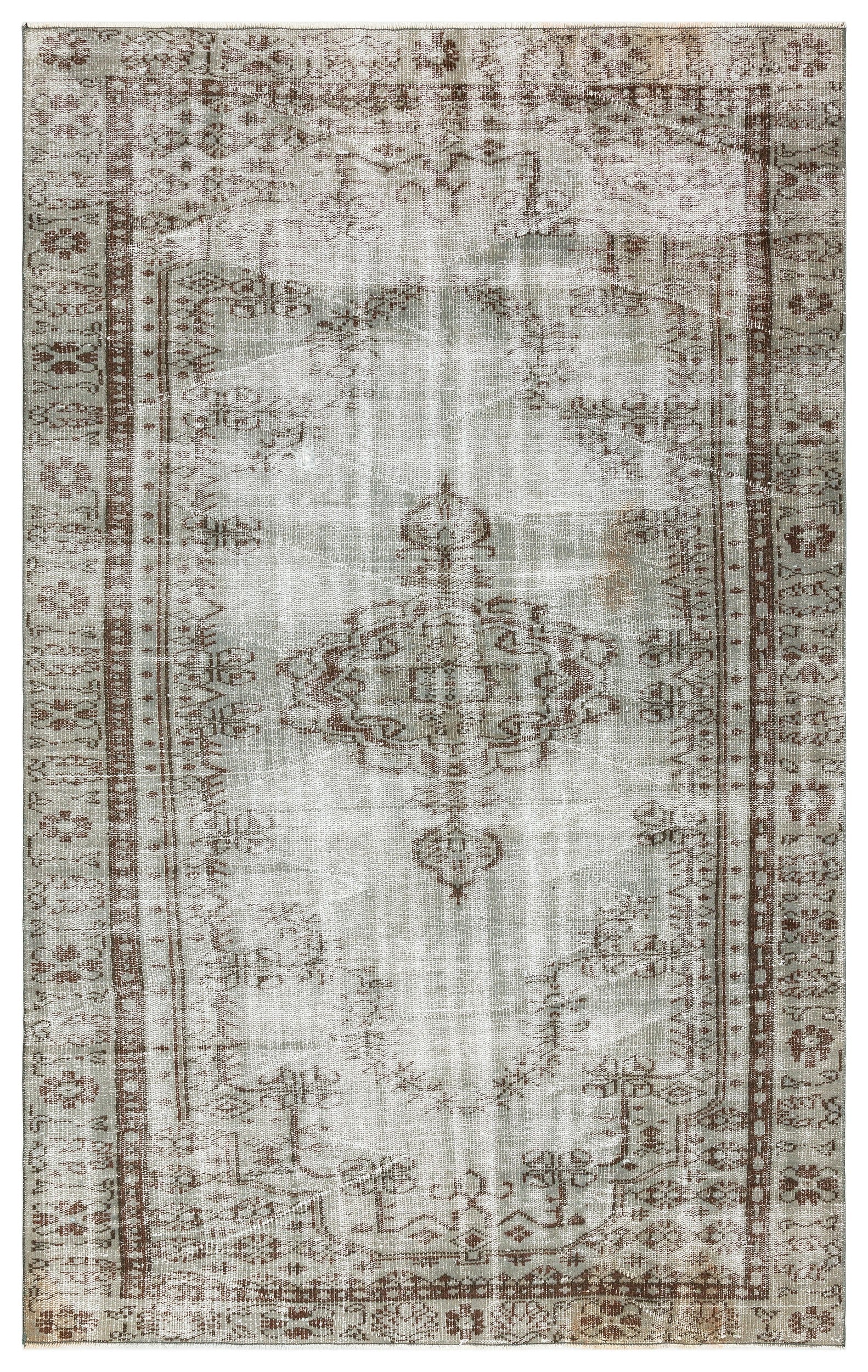 Traditional Design Gray Over Dyed Vintage Rug 5'7'' x 8'10'' ft 171 x 270 cm