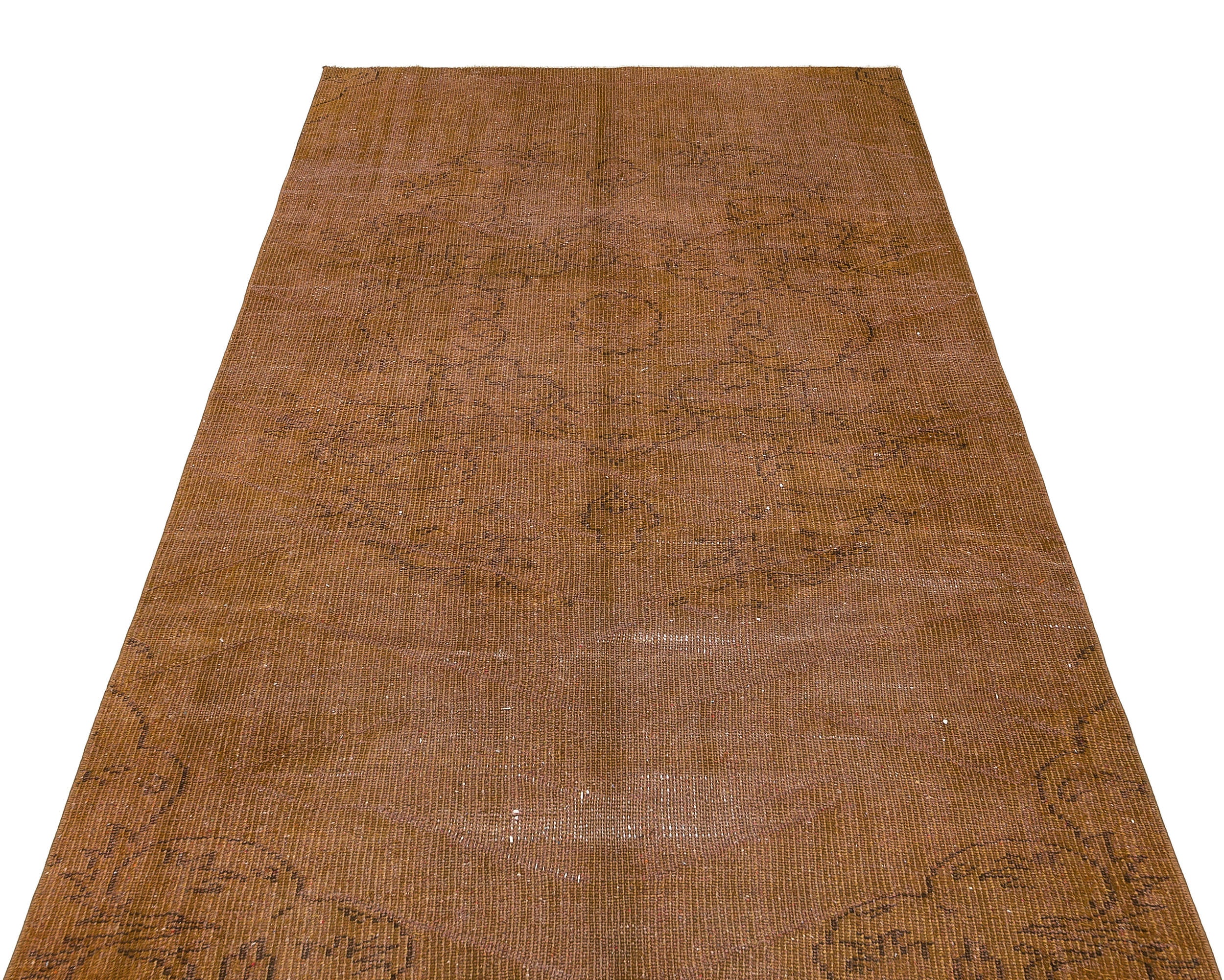 Traditional Design Brown Over Dyed Vintage Rug 4'5'' x 7'5'' ft 135 x 225 cm