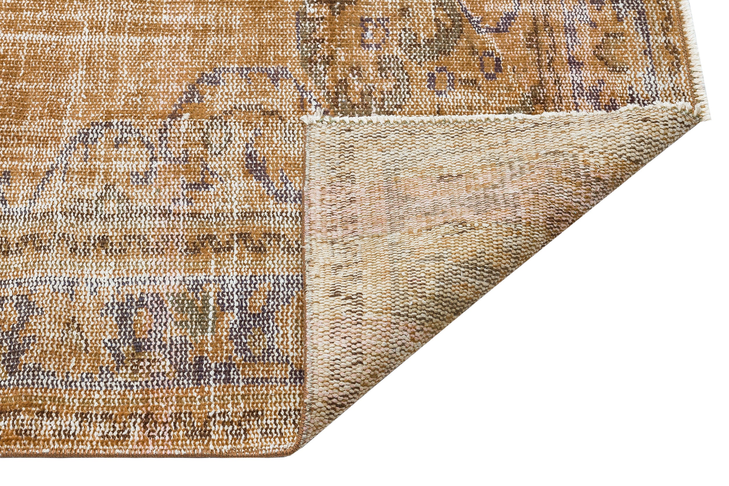 Traditional Design Brown Over Dyed Vintage Rug 5'1'' x 7'8'' ft 154 x 233 cm