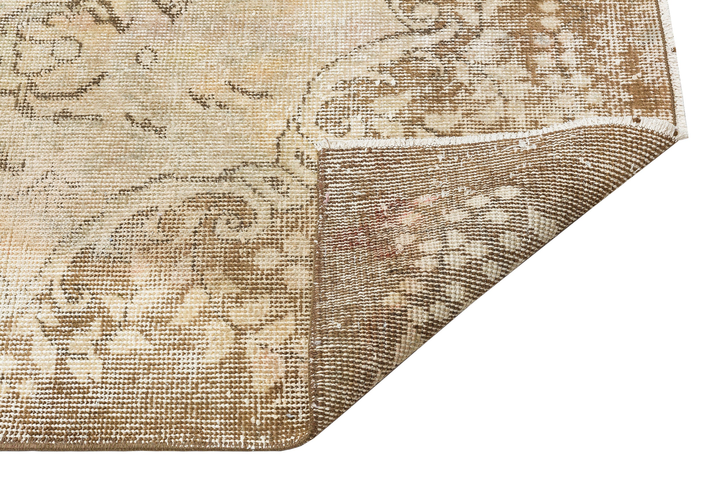 Traditional Design Beige Over Dyed Vintage Rug 6'0'' x 9'5'' ft 183 x 288 cm
