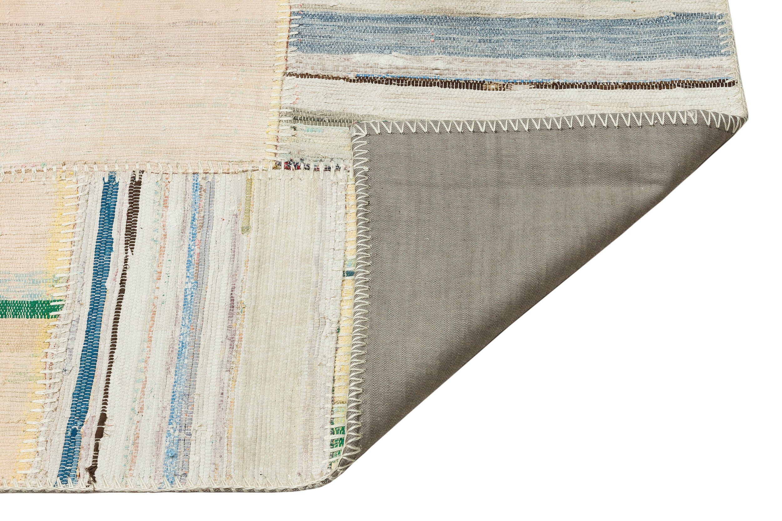 Striped Over Dyed Kilim Patchwork Unique Rug 4'8'' x 7'5'' ft 142 x 225 cm
