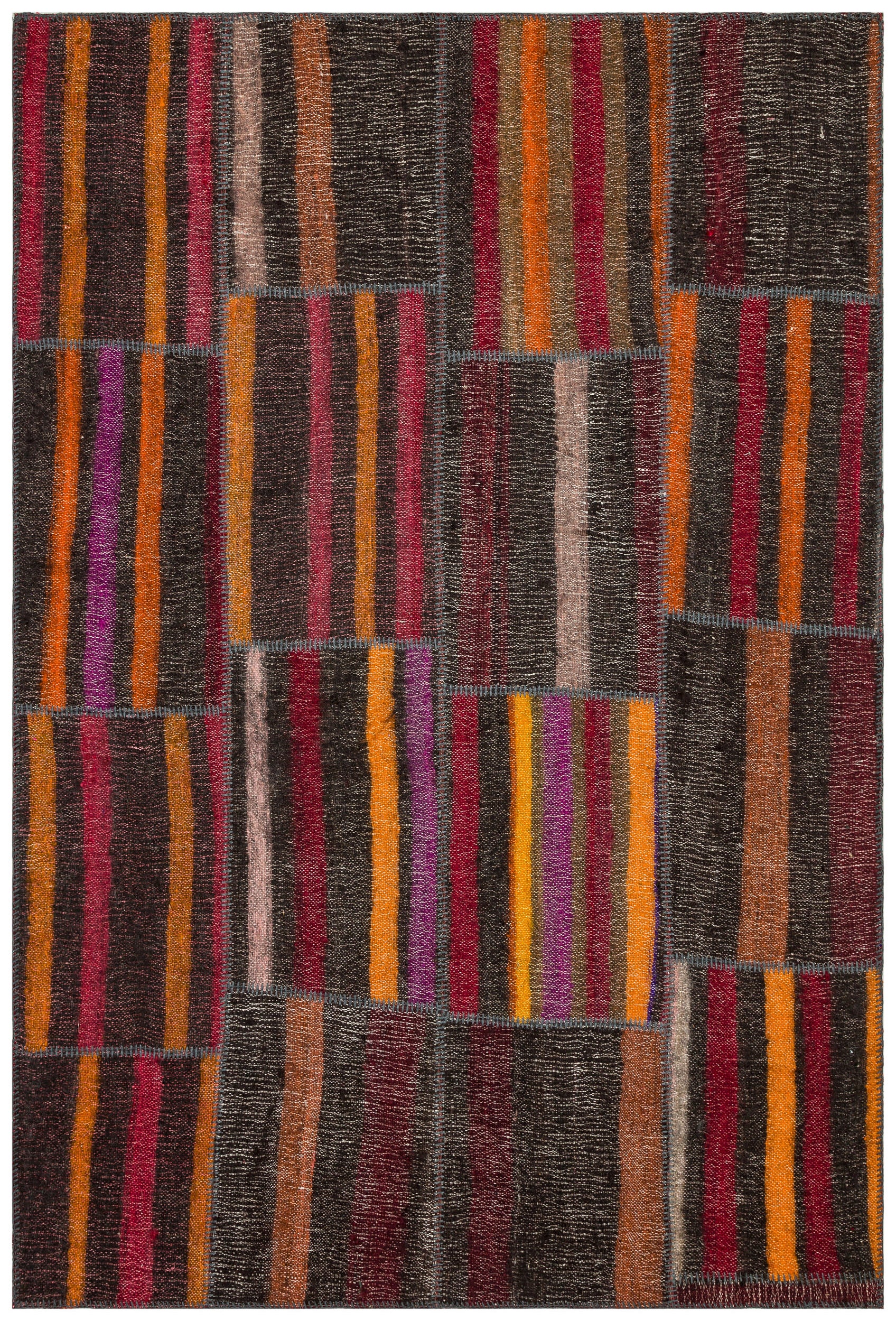 Naturel Over Dyed Kilim Patchwork Unique Rug 5'2'' x 7'7'' ft 157 x 232 cm