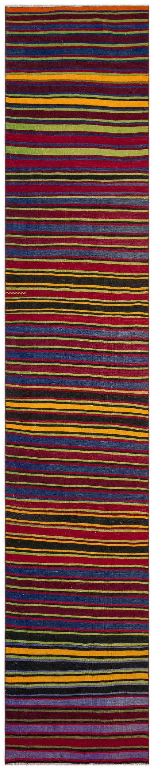 Striped Over Dyed Kilim Rug 2'9'' x 13'6'' ft 83 x 411 cm