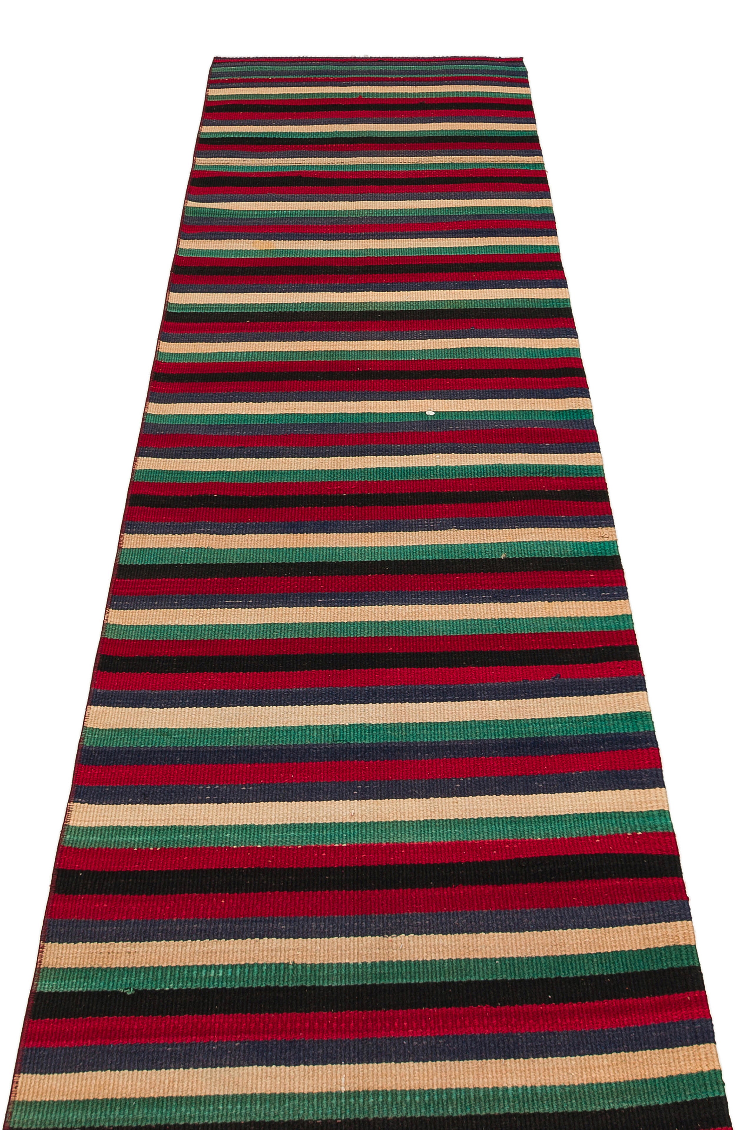Striped Over Dyed Kilim Rug 2'4'' x 9'6'' ft 72 x 290 cm