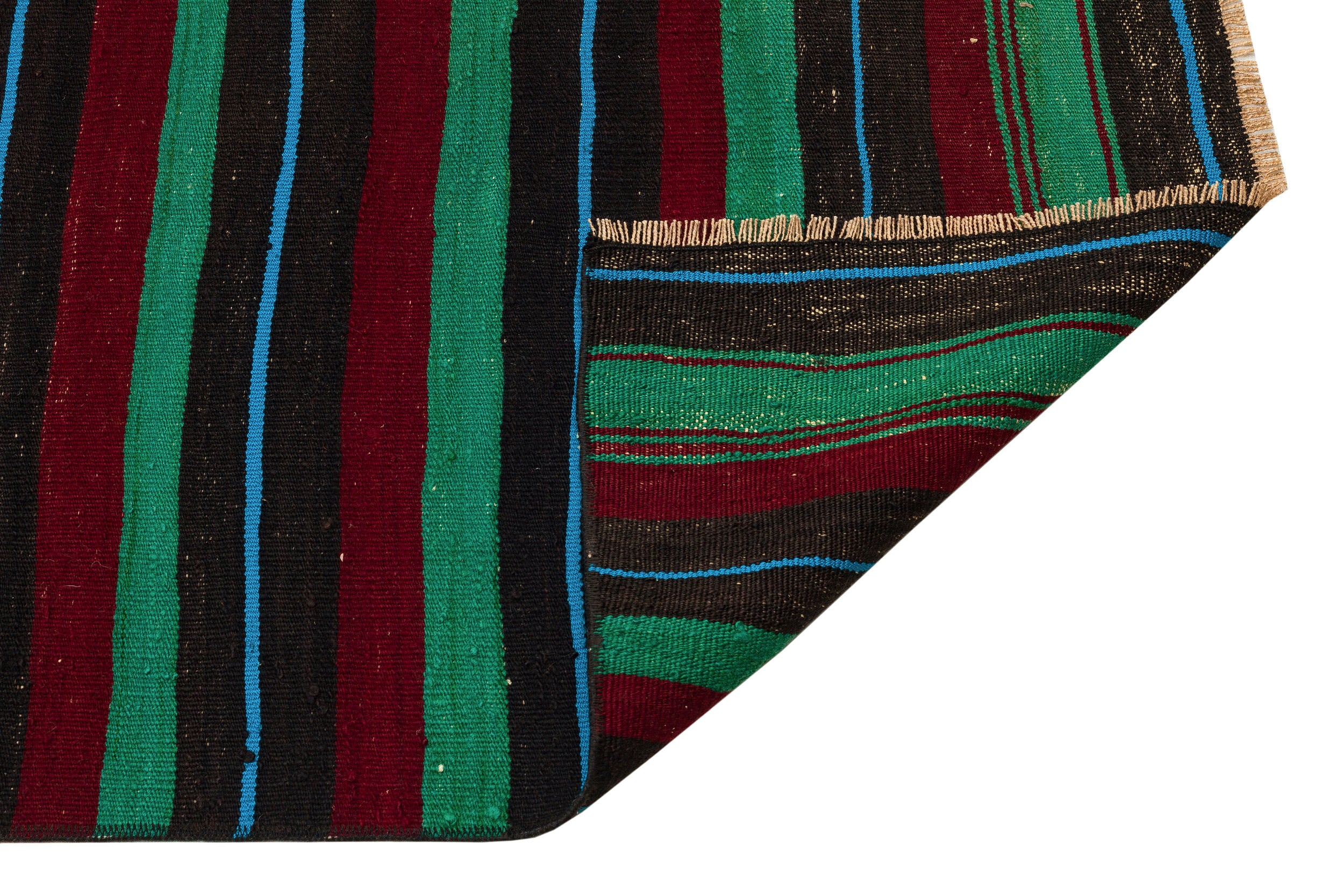 Striped Over Dyed Kilim Rug 2'6'' x 8'4'' ft 76 x 253 cm