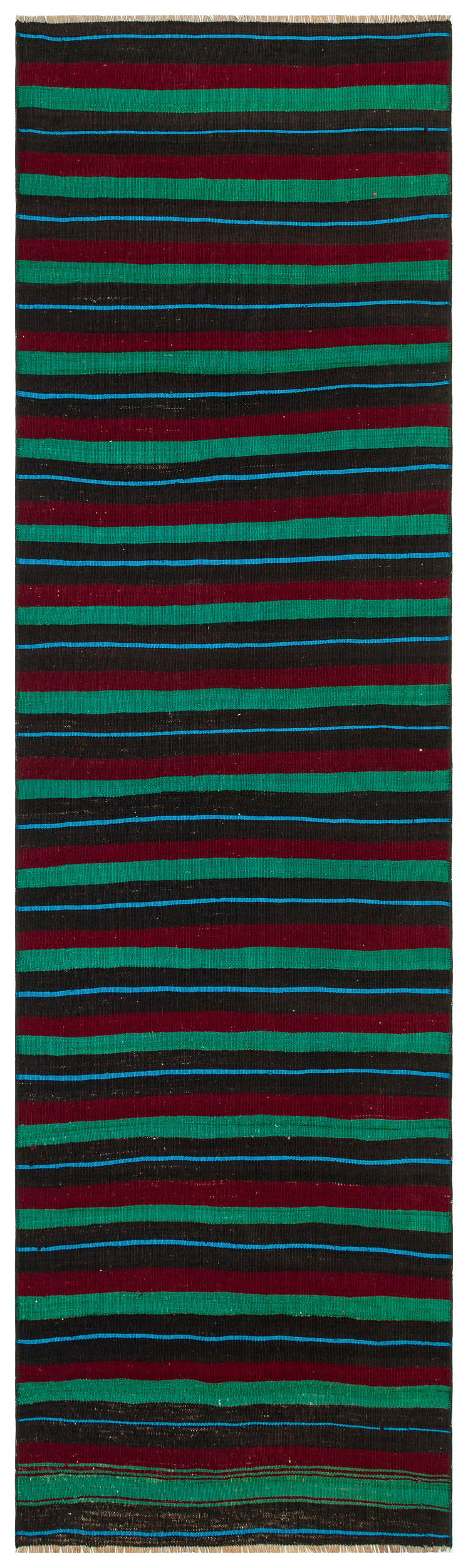 Striped Over Dyed Kilim Rug 2'6'' x 8'4'' ft 76 x 253 cm