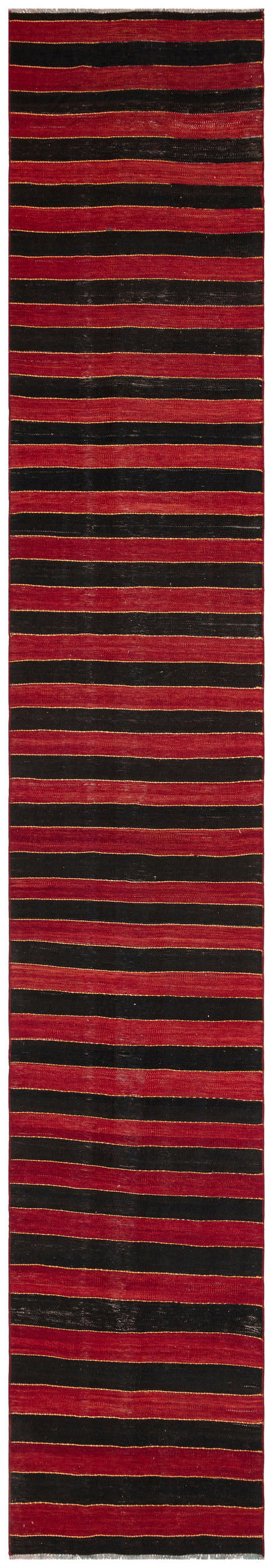 Striped Over Dyed Kilim Rug 2'6'' x 14'8'' ft 77 x 446 cm