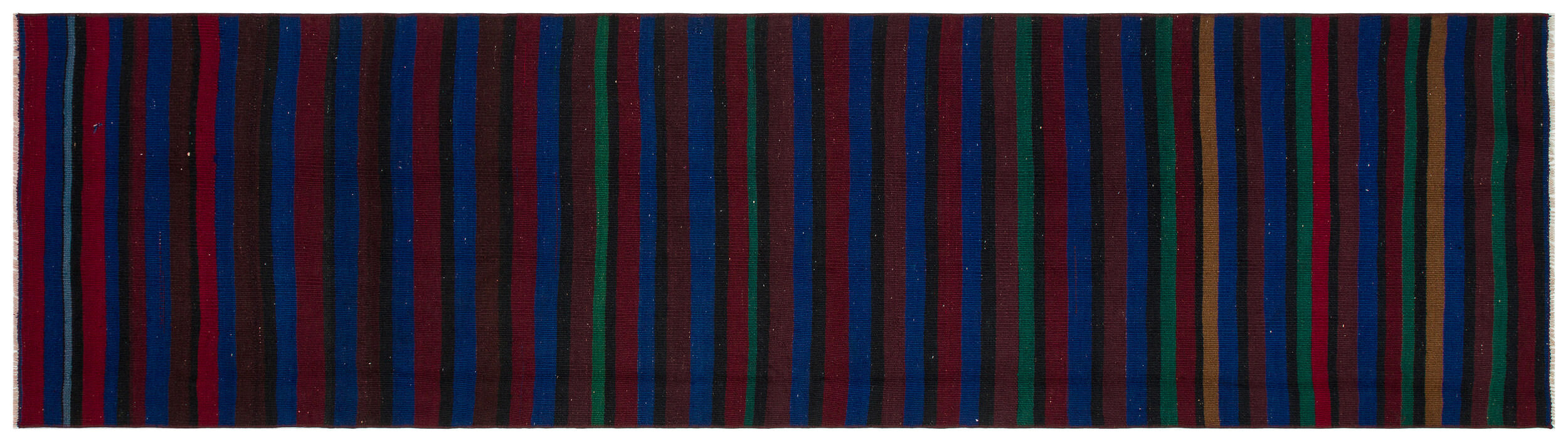 Striped Over Dyed Kilim Rug 2'8'' x 9'9'' ft 81 x 298 cm
