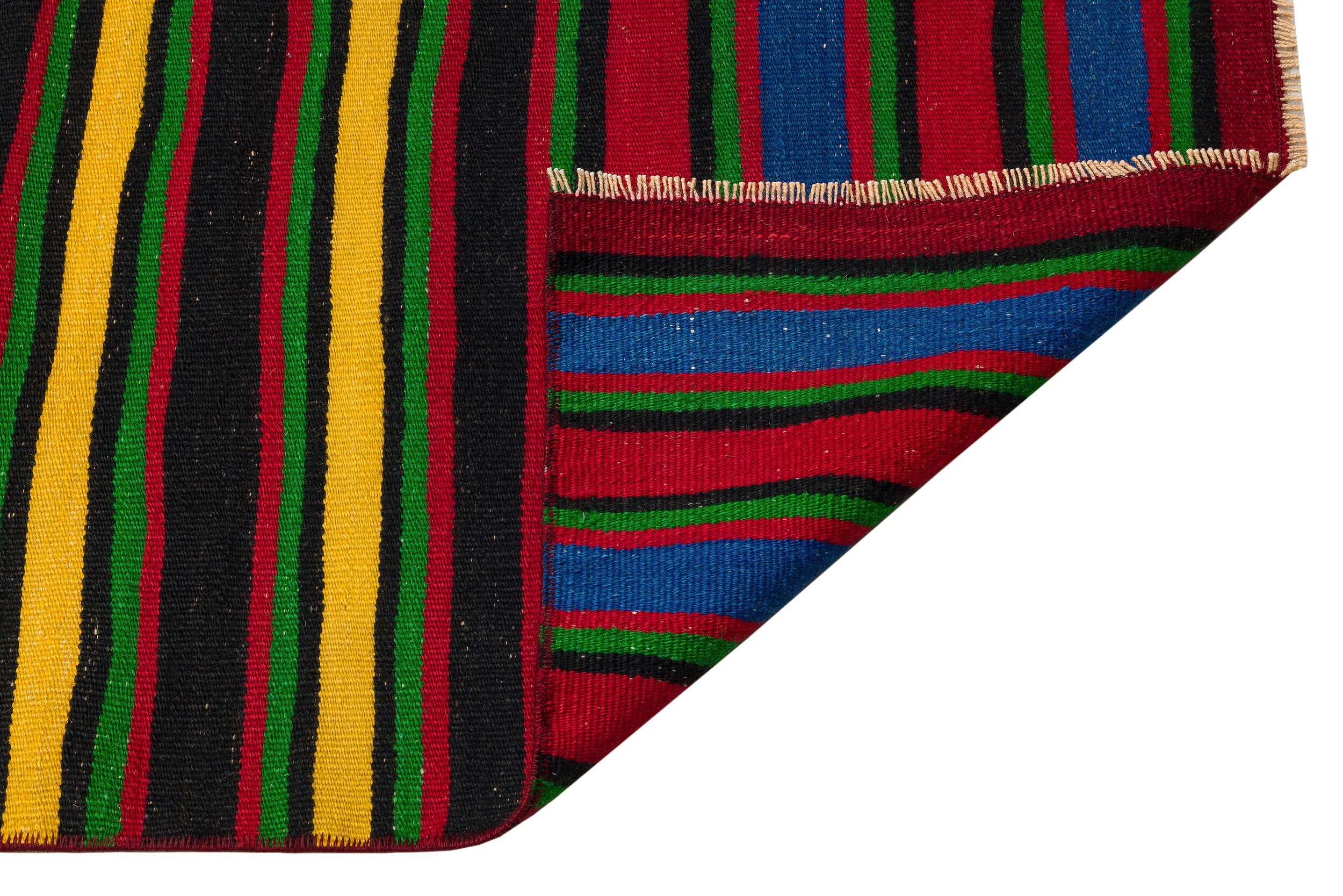 Striped Over Dyed Kilim Rug 2'8'' x 13'0'' ft 82 x 397 cm