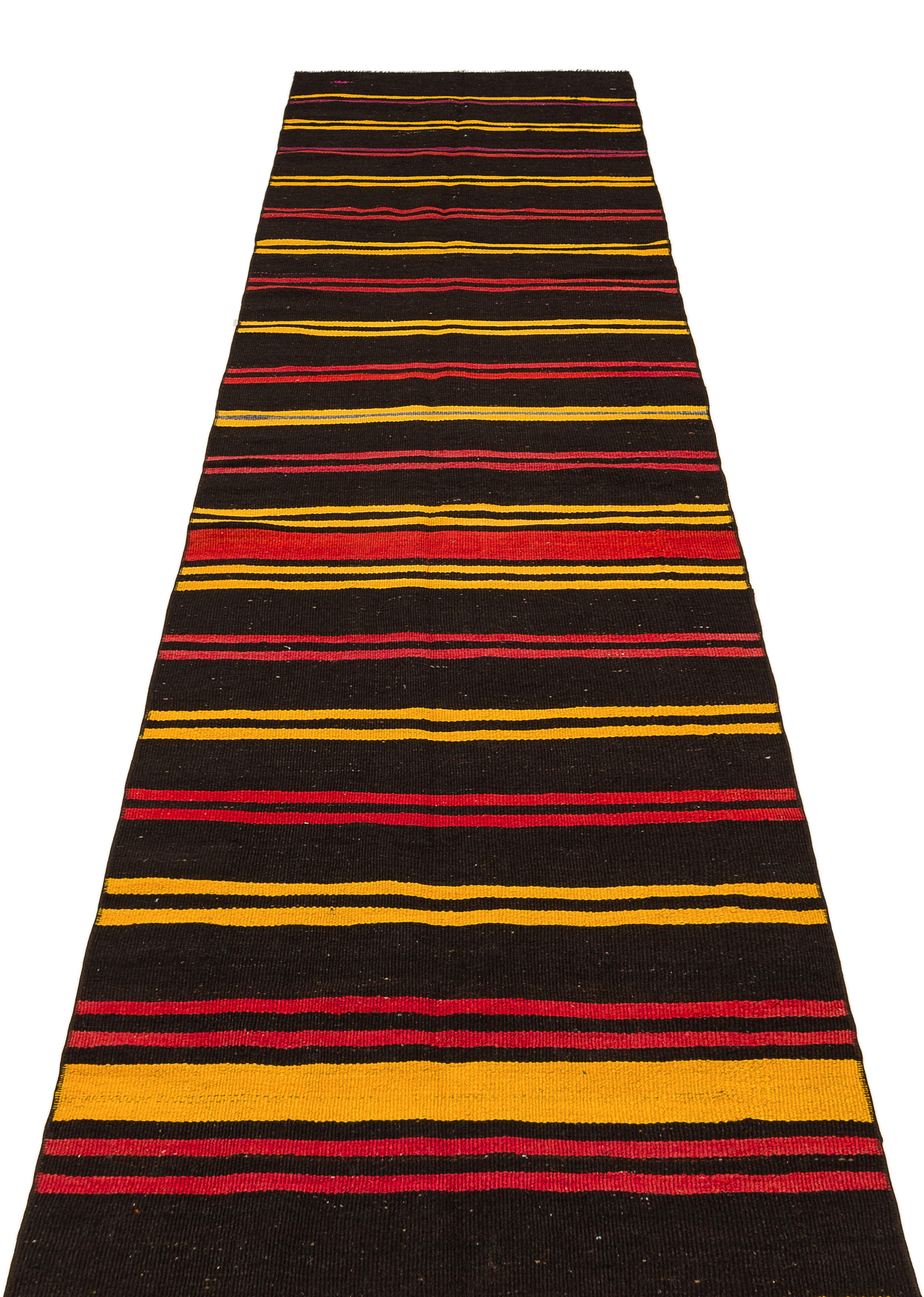 Striped Over Dyed Kilim Rug 2'10'' x 12'11'' ft 86 x 394 cm