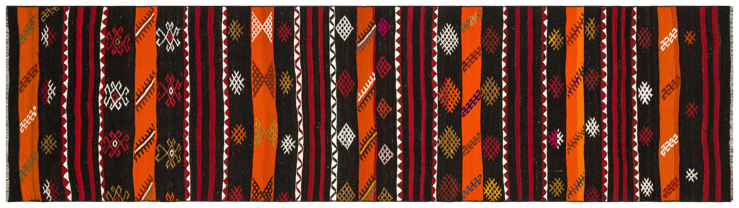 Geometric Over Dyed Kilim Rug 2'9'' x 10'0'' ft 85 x 305 cm