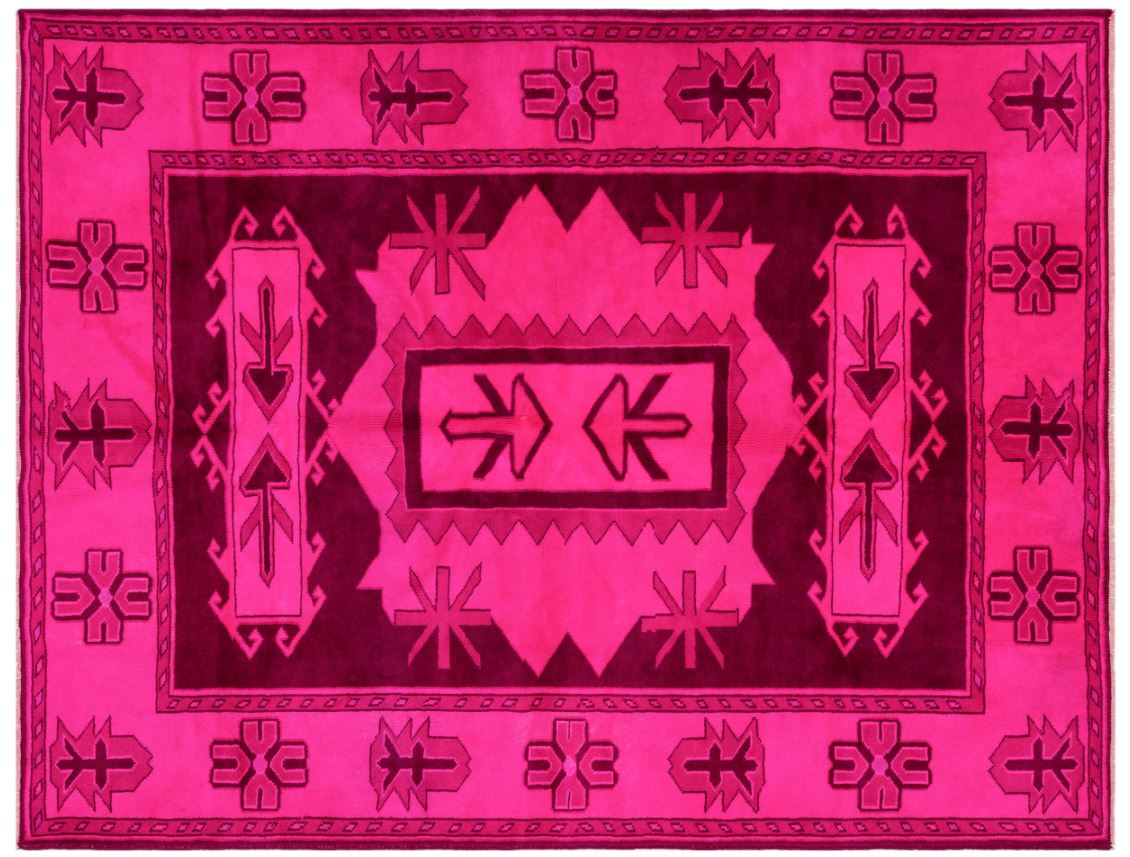 Pink Over Dyed Anatolium Rug 5'11'' x 7'7'' ft 180 x 230 cm