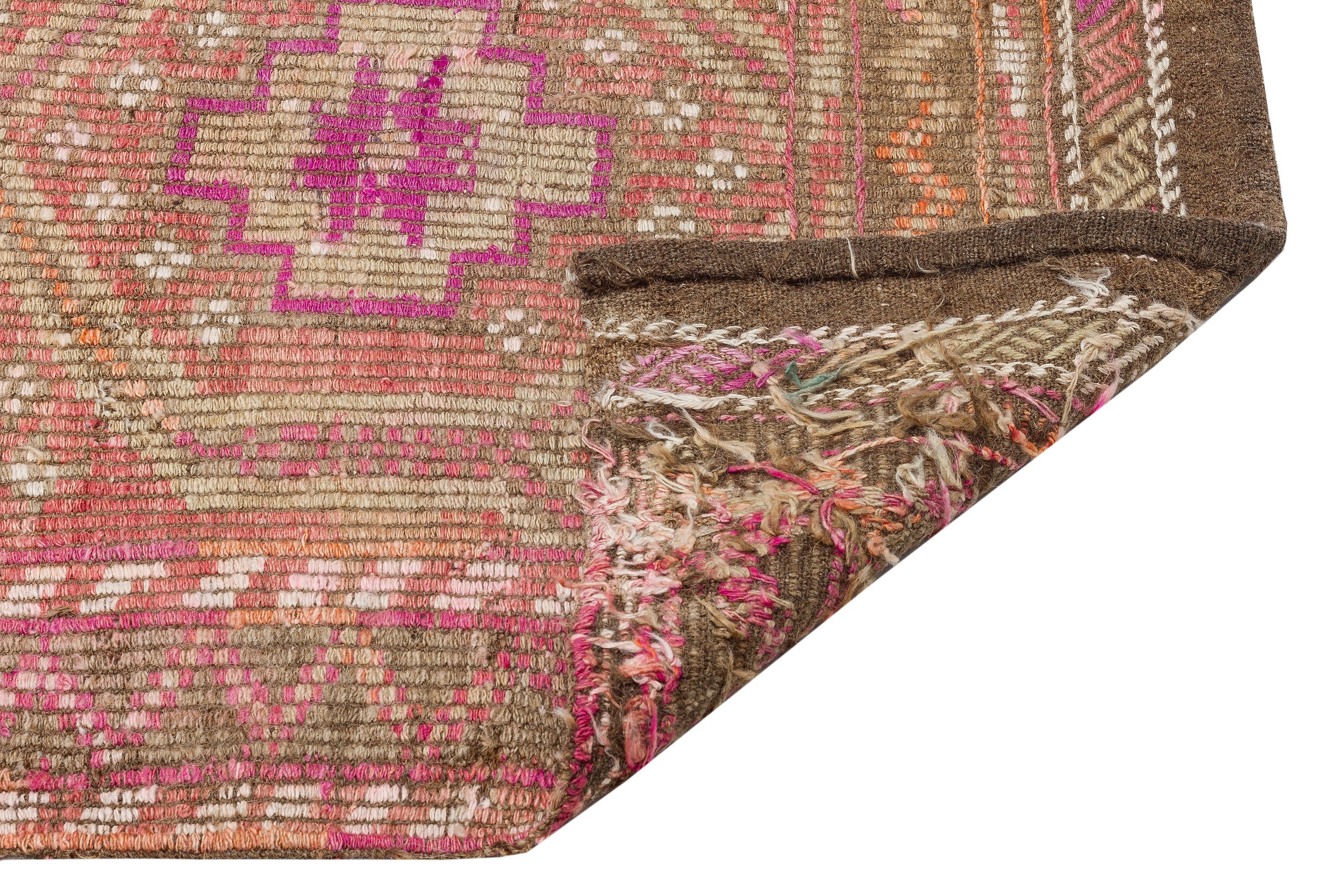 Geometric Over Dyed Kilim Rug 4'11'' x 11'6'' ft 149 x 350 cm