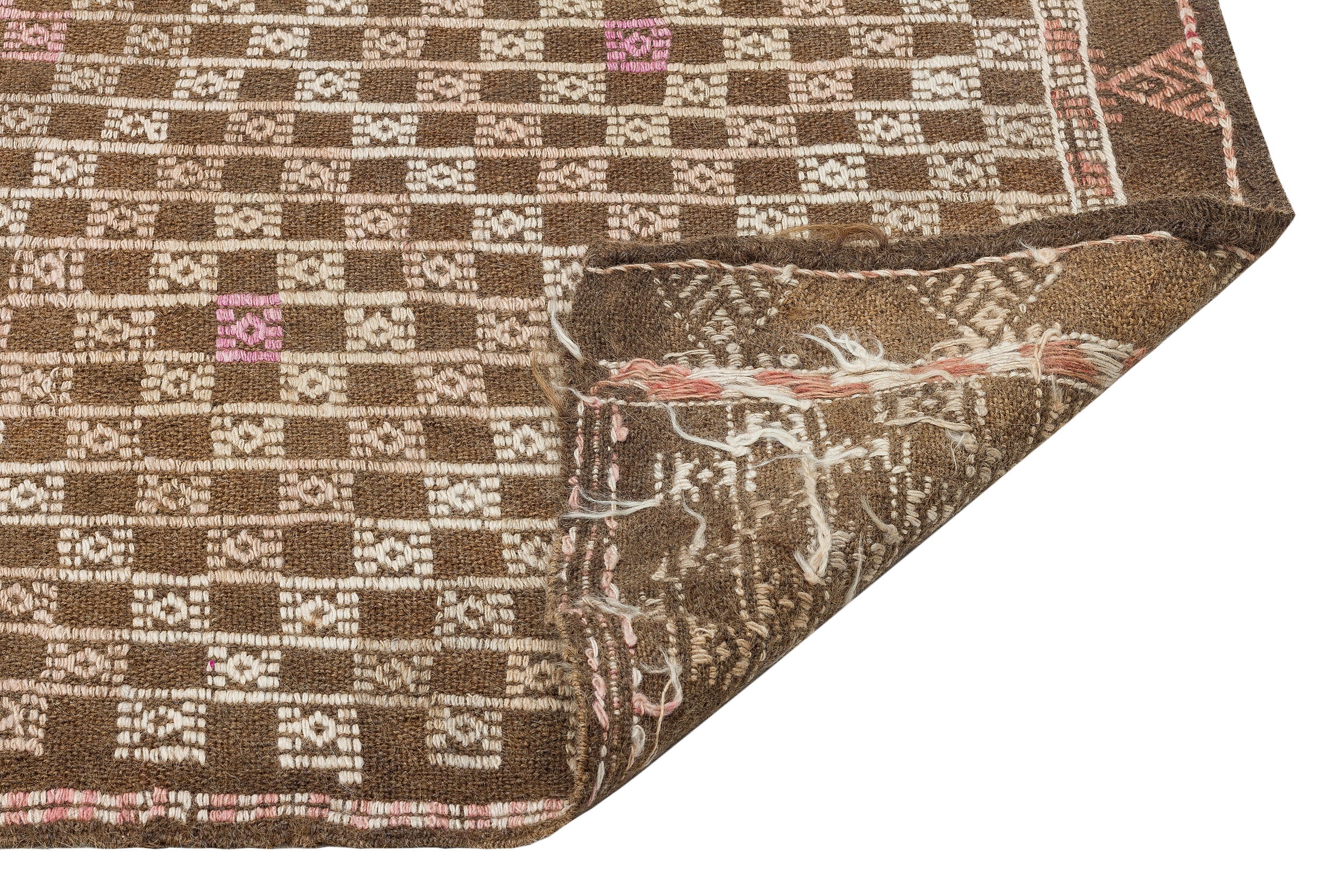 Geometric Over Dyed Kilim Rug 4'10'' x 8'8'' ft 147 x 264 cm