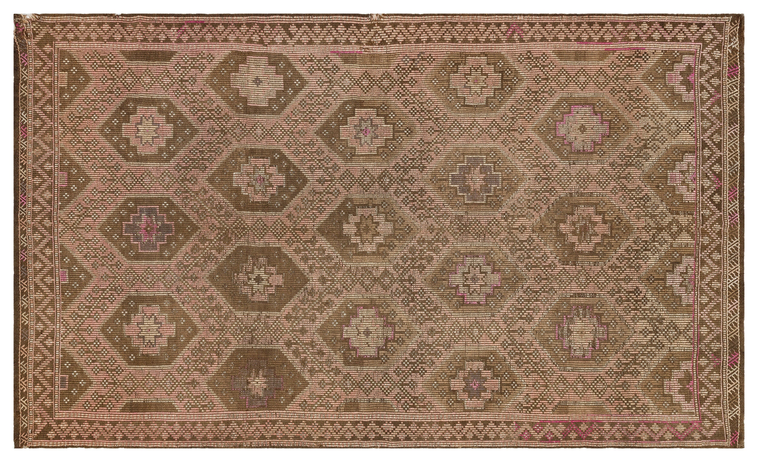 Geometric Over Dyed Kilim Rug 5'5'' x 9'5'' ft 166 x 286 cm