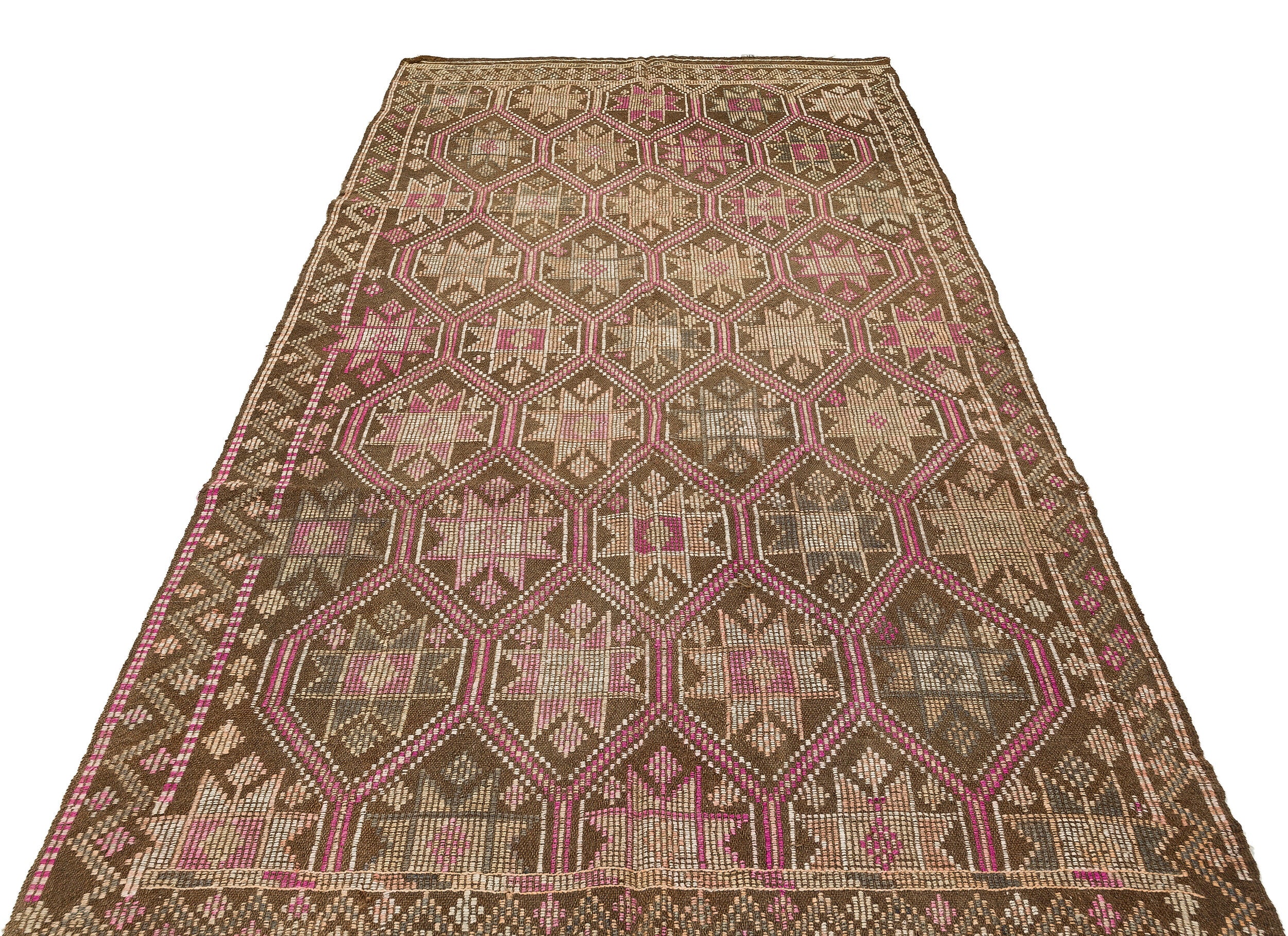 Geometric Over Dyed Kilim Rug 5'2'' x 9'5'' ft 157 x 286 cm