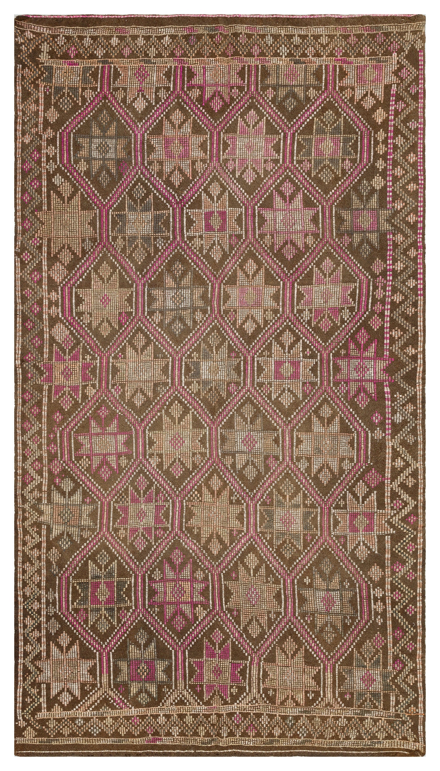 Geometric Over Dyed Kilim Rug 5'2'' x 9'5'' ft 157 x 286 cm