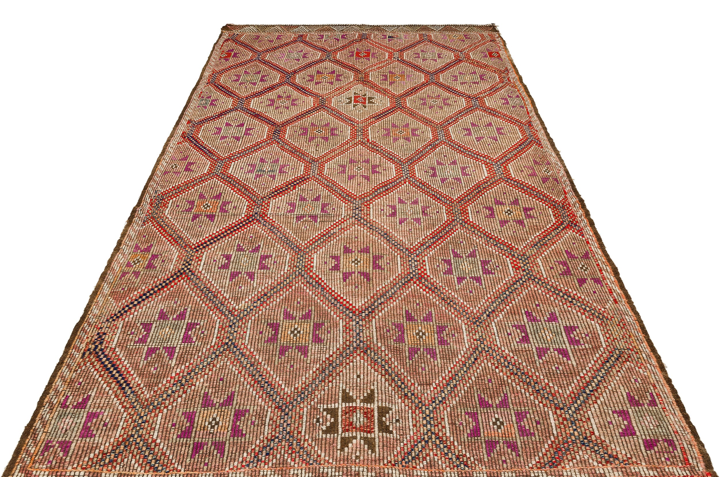 Geometric Over Dyed Kilim Rug 5'10'' x 9'7'' ft 177 x 292 cm