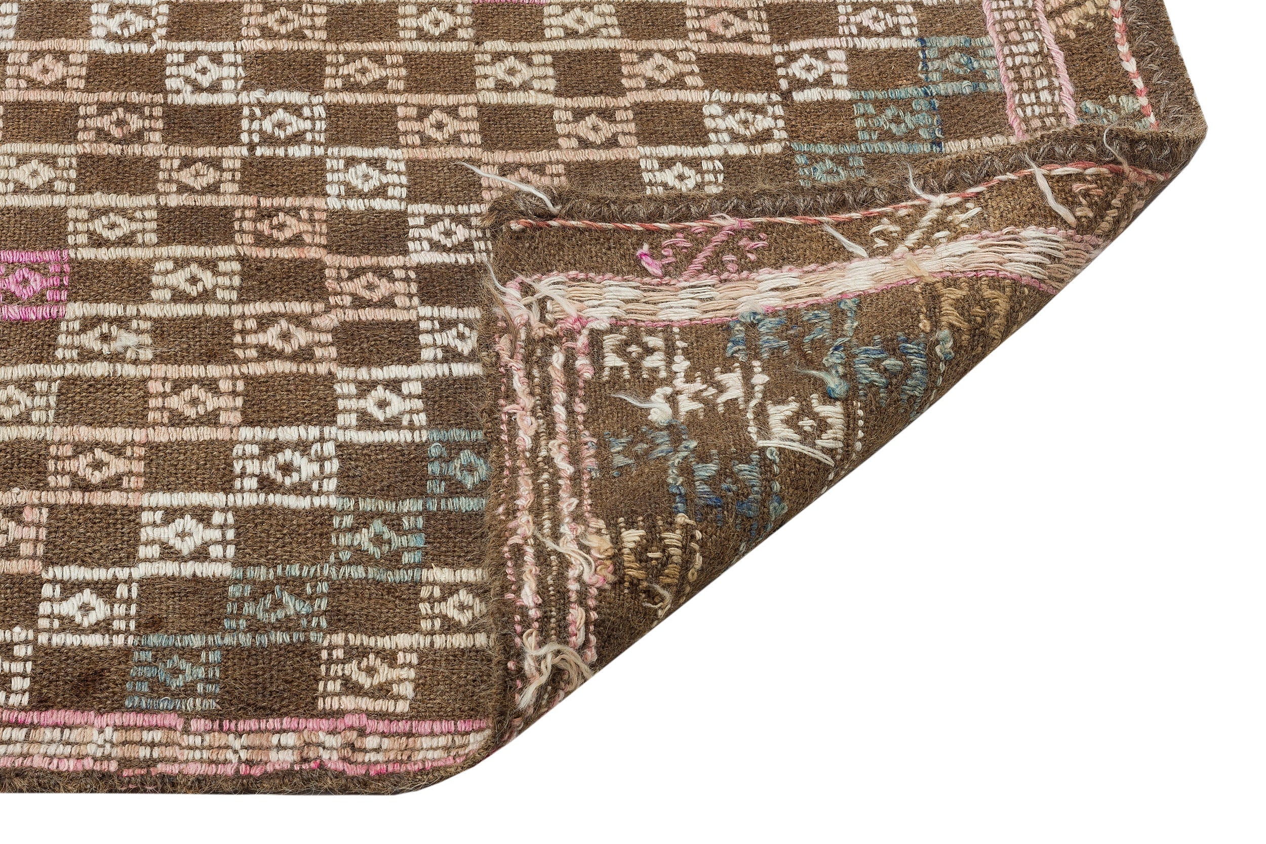 Geometric Over Dyed Kilim Rug 5'3'' x 9'1'' ft 161 x 278 cm