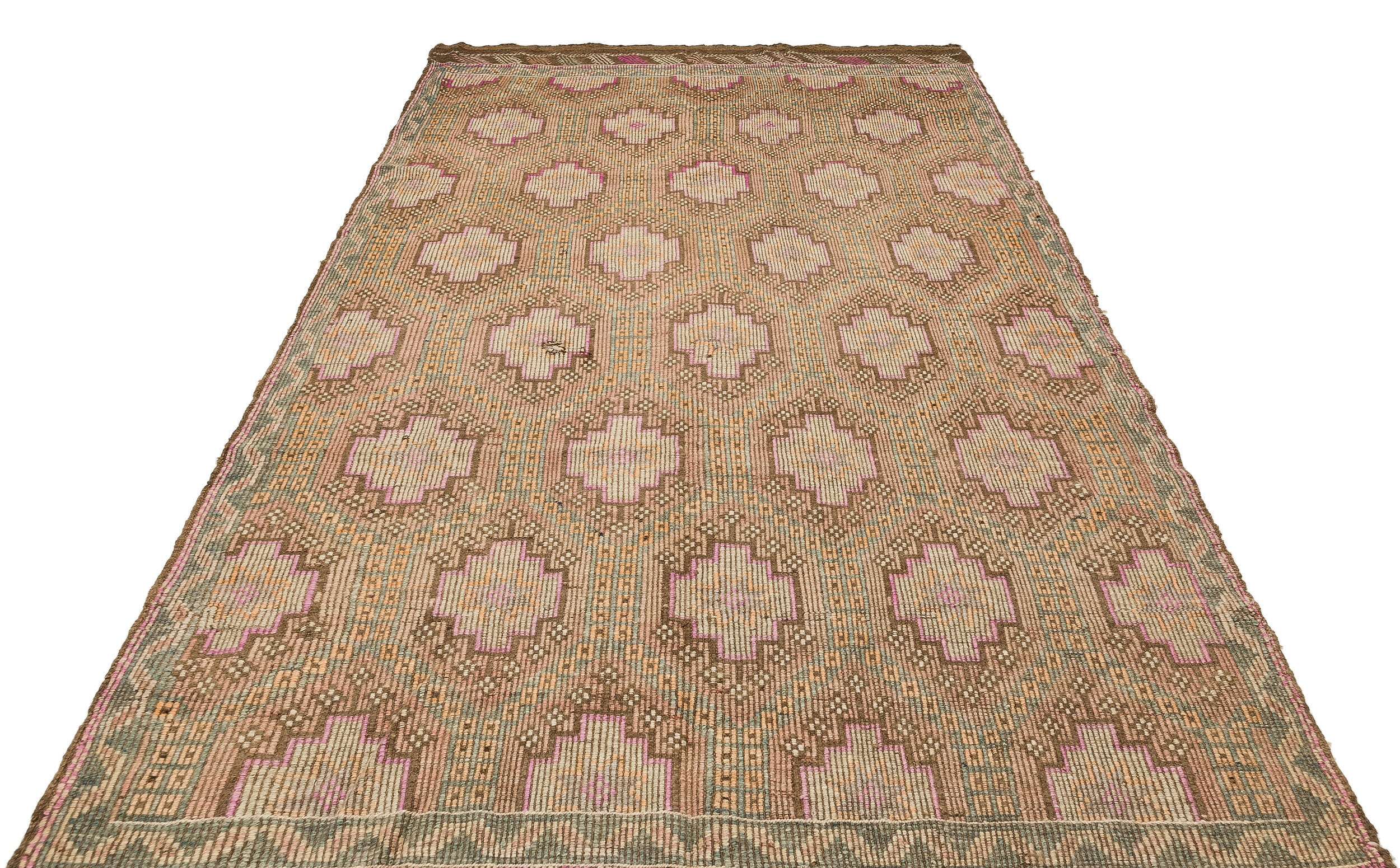 Geometric Over Dyed Kilim Rug 5'11'' x 9'8'' ft 180 x 294 cm
