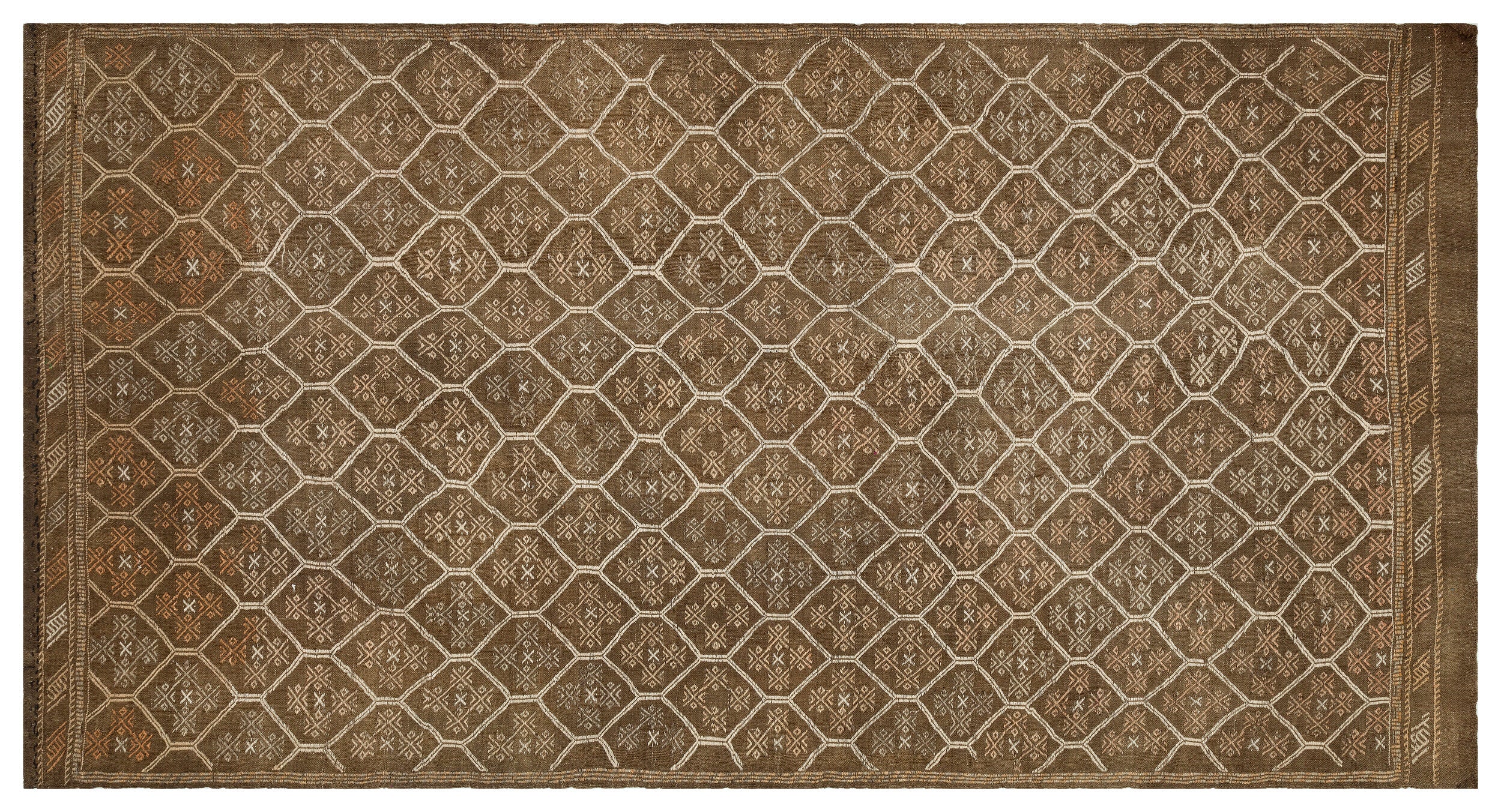 Geometric Over Dyed Kilim Rug 5'12'' x 10'11'' ft 182 x 332 cm