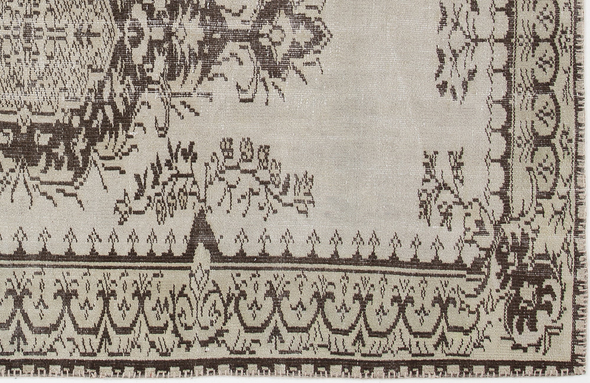 Beige Over Dyed Vintage Rug 5'1'' x 8'1'' ft 156 x 246 cm