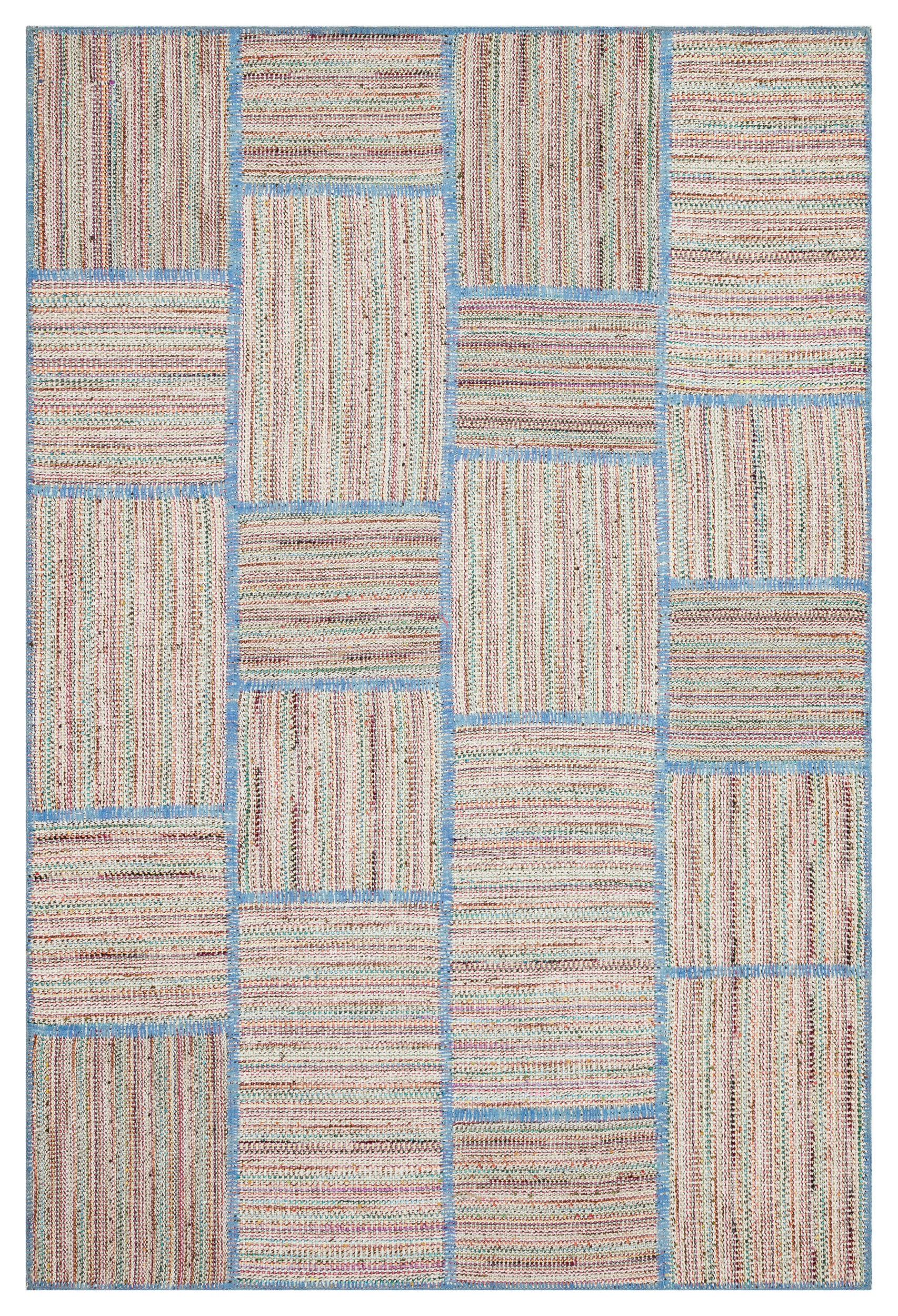 Beige Over Dyed Patchwork Unique Rug 5'2'' x 7'8'' ft 157 x 233 cm