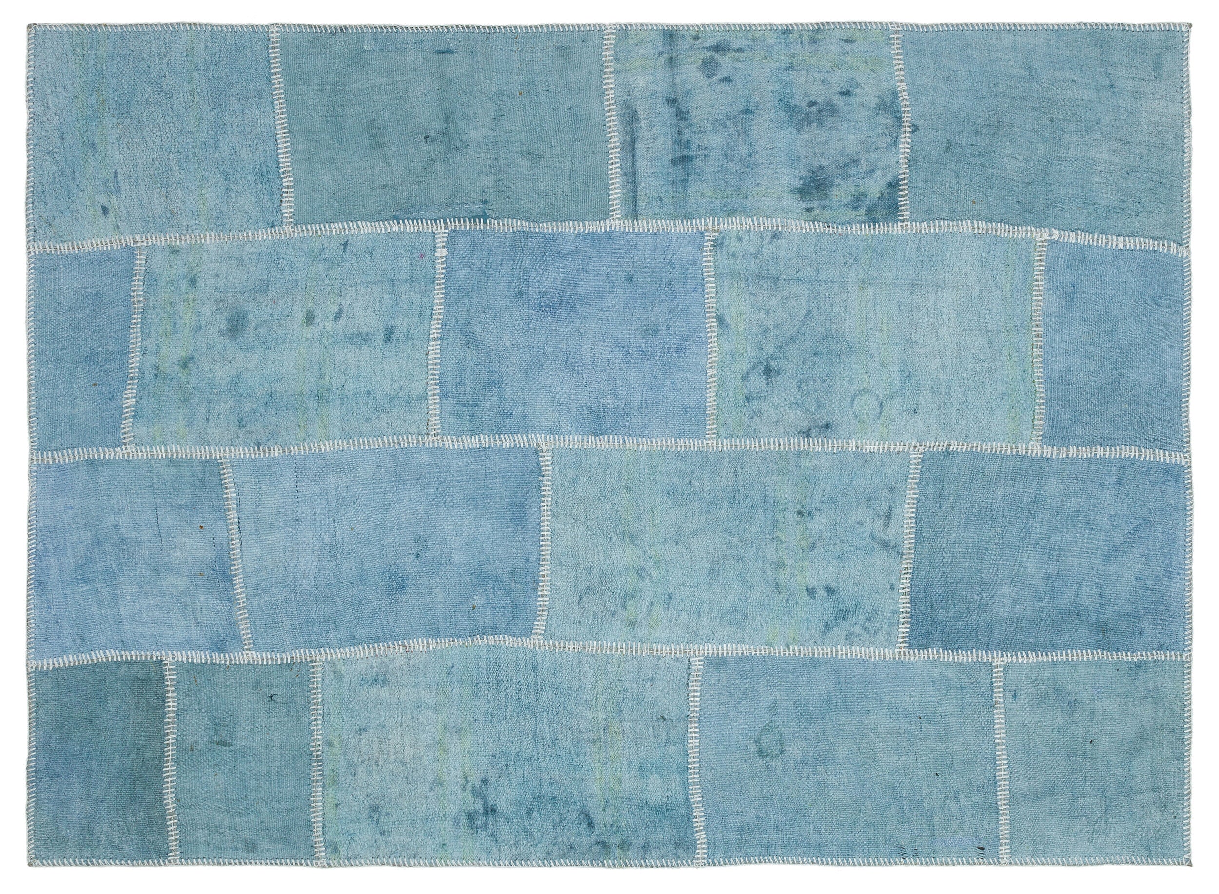 Natural Vintage Hemp Patchwork Rug  5'2'' x 7'4'' ft 157 x 224 cm