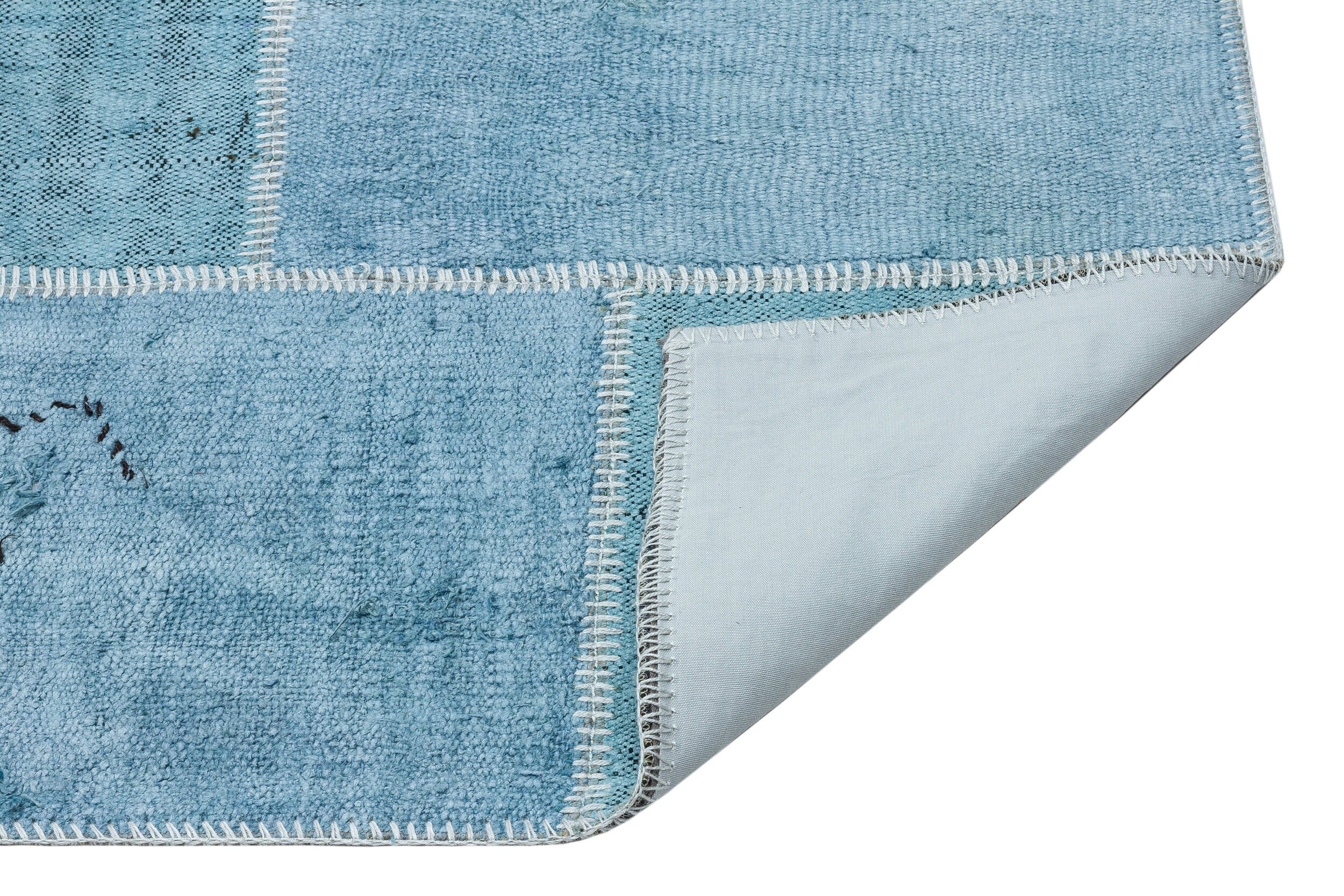 Natural Vintage Hemp Patchwork Rug  5'2'' x 7'3'' ft 158 x 222 cm