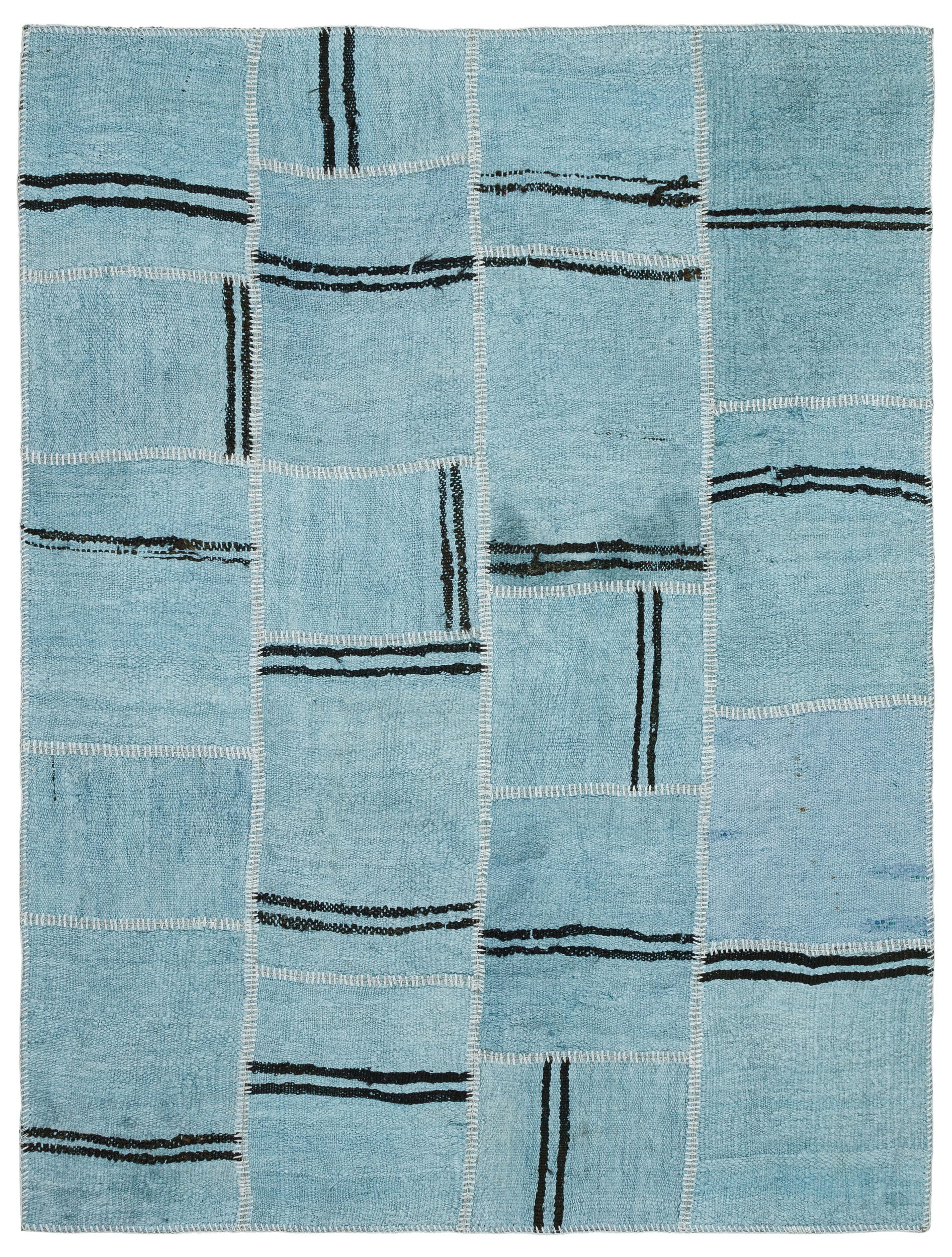 Natural Vintage Hemp Patchwork Rug 5'3'' x 6'10'' ft 160 x 208 cm
