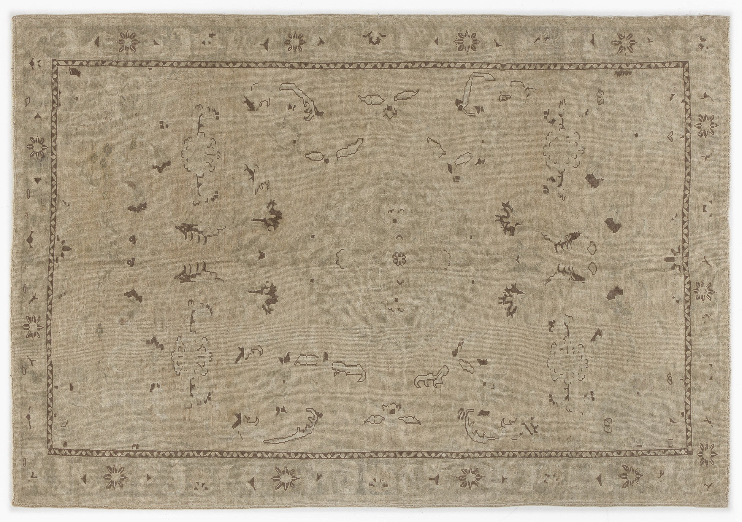 Beige Over Dyed Heritage Rug 5'7'' x 8'1'' ft 170 x 246 cm