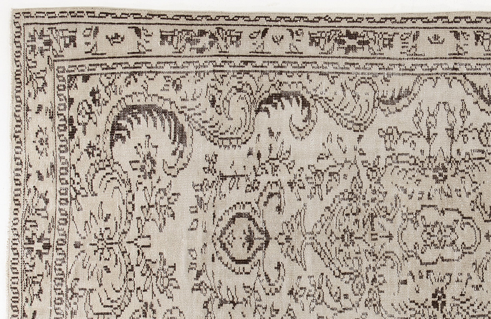 Beige Over Dyed Vintage Rug 4'10'' x 8'11'' ft 147 x 273 cm