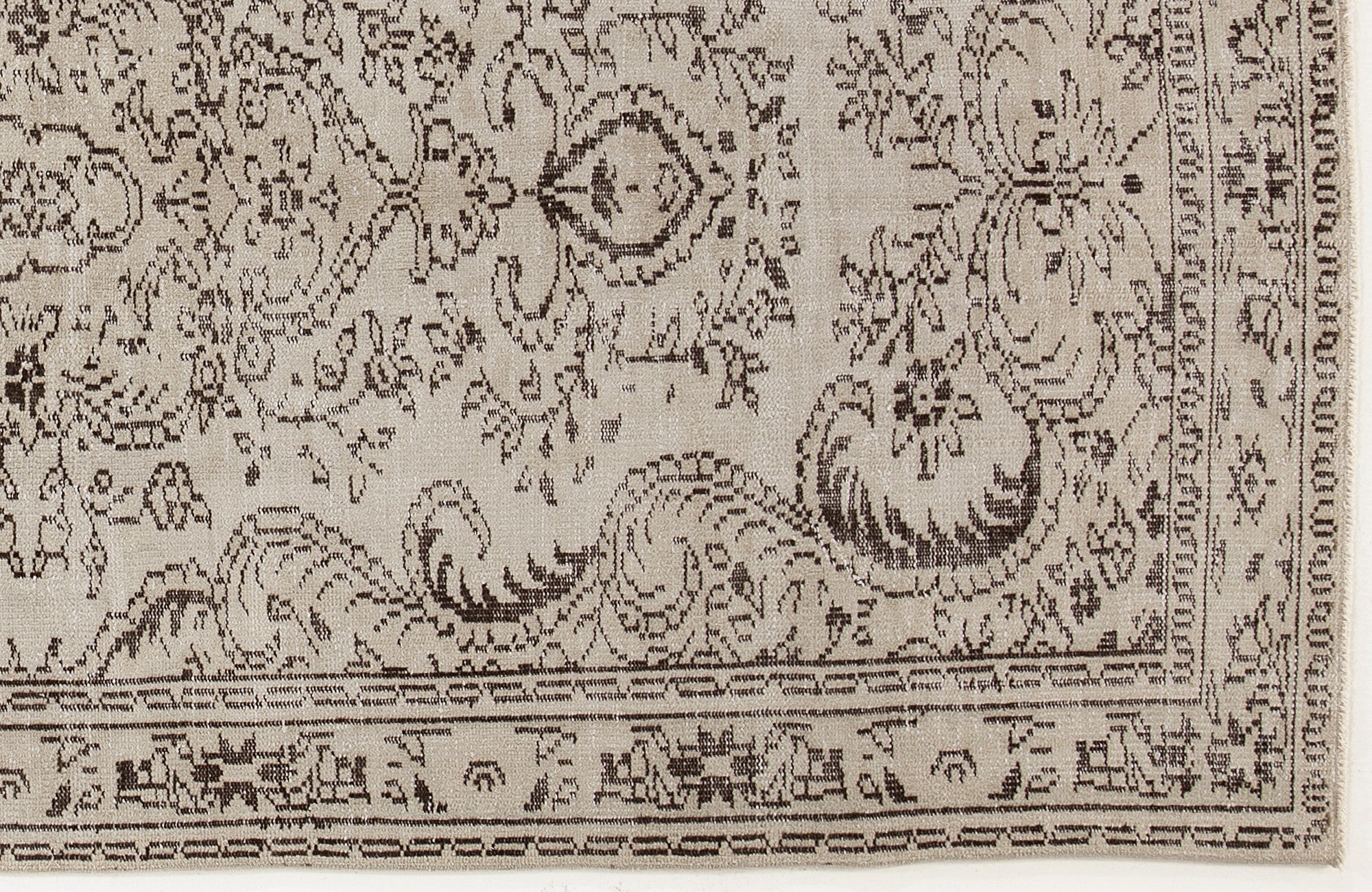 Beige Over Dyed Vintage Rug 4'10'' x 8'11'' ft 147 x 273 cm
