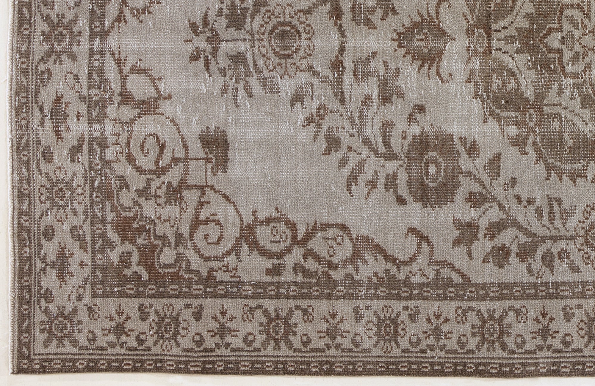 Beige Over Dyed Vintage Rug 5'3'' x 8'10'' ft 159 x 268 cm