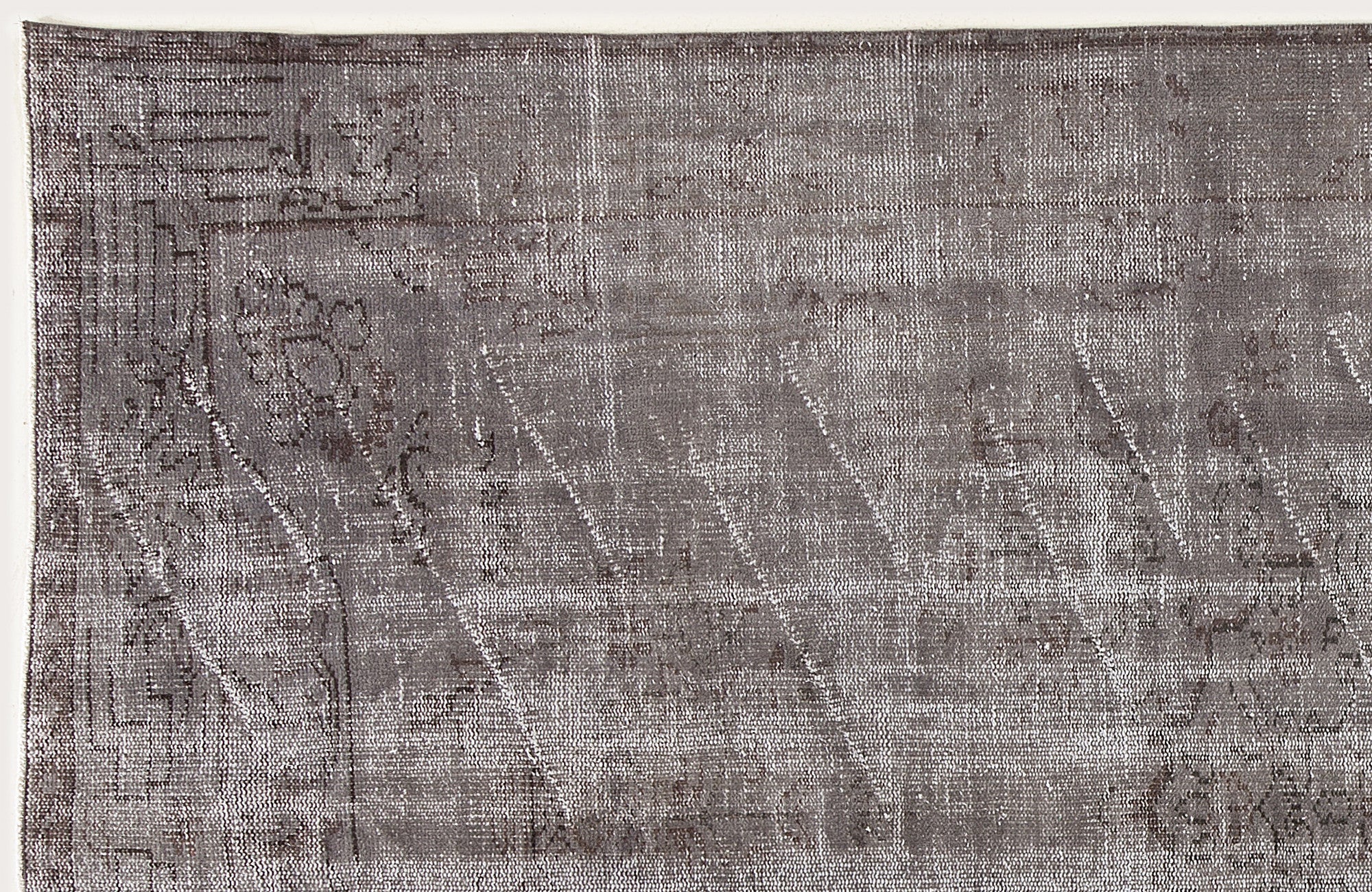 Gray Over Dyed Vintage Rug 5'7'' x 9'5'' ft 171 x 286 cm