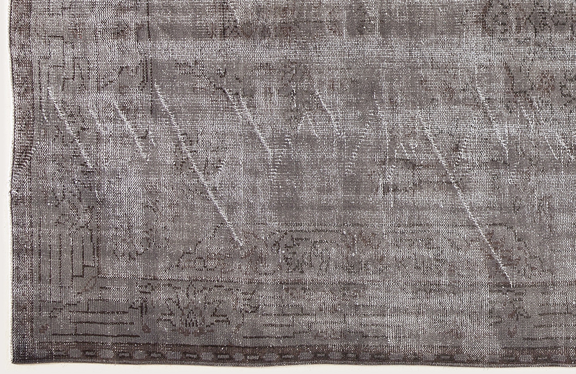 Gray Over Dyed Vintage Rug 5'7'' x 9'5'' ft 171 x 286 cm