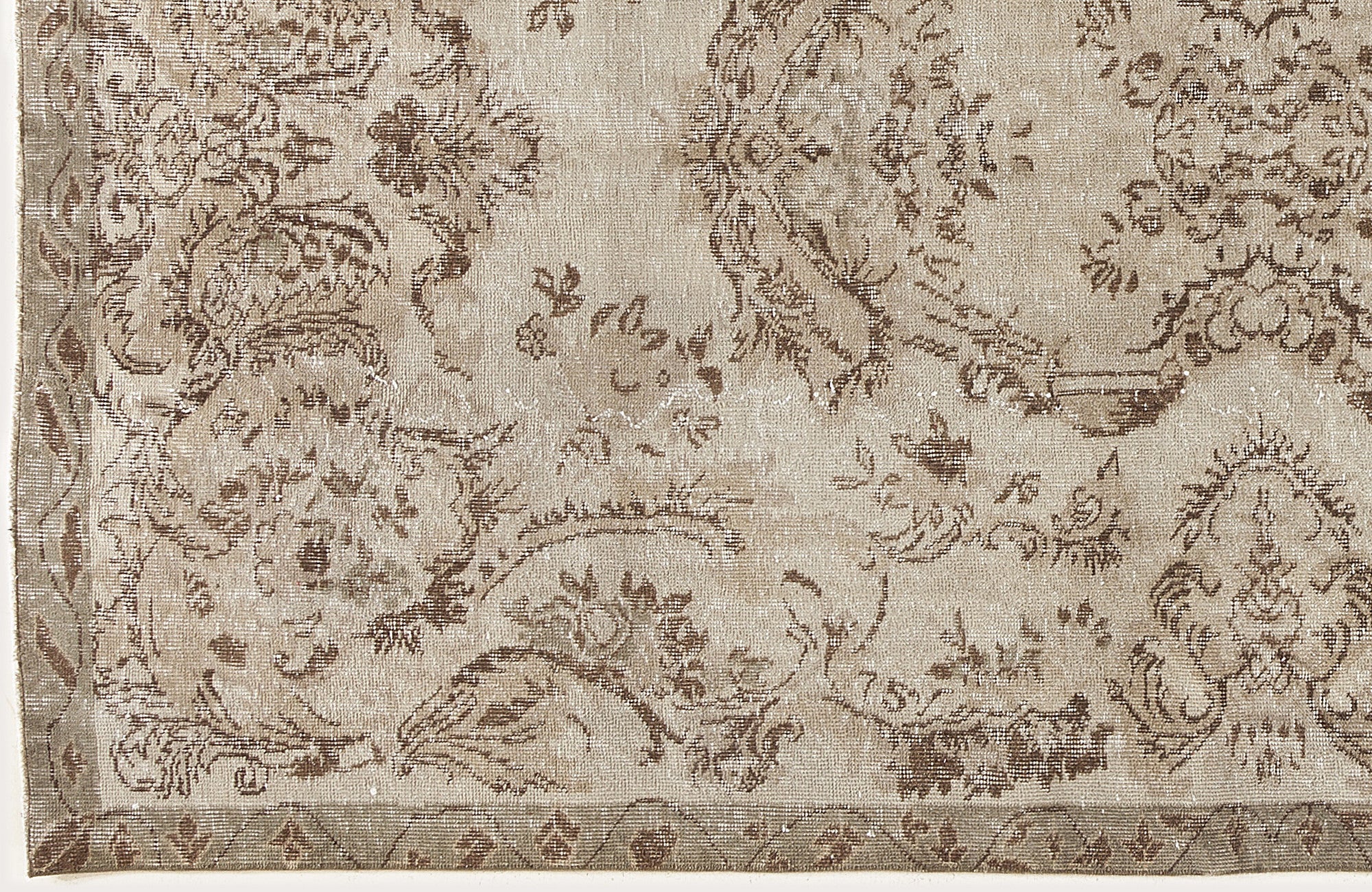 Beige Over Dyed Vintage Rug 5'3'' x 8'9'' ft 161 x 266 cm