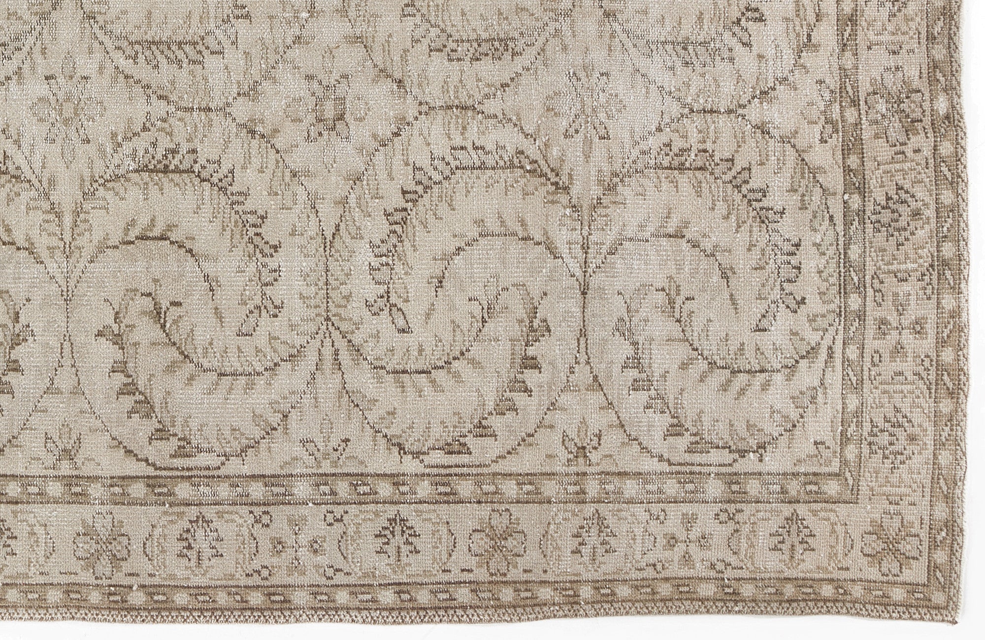 Beige Over Dyed Vintage Rug 5'4'' x 8'11'' ft 163 x 273 cm