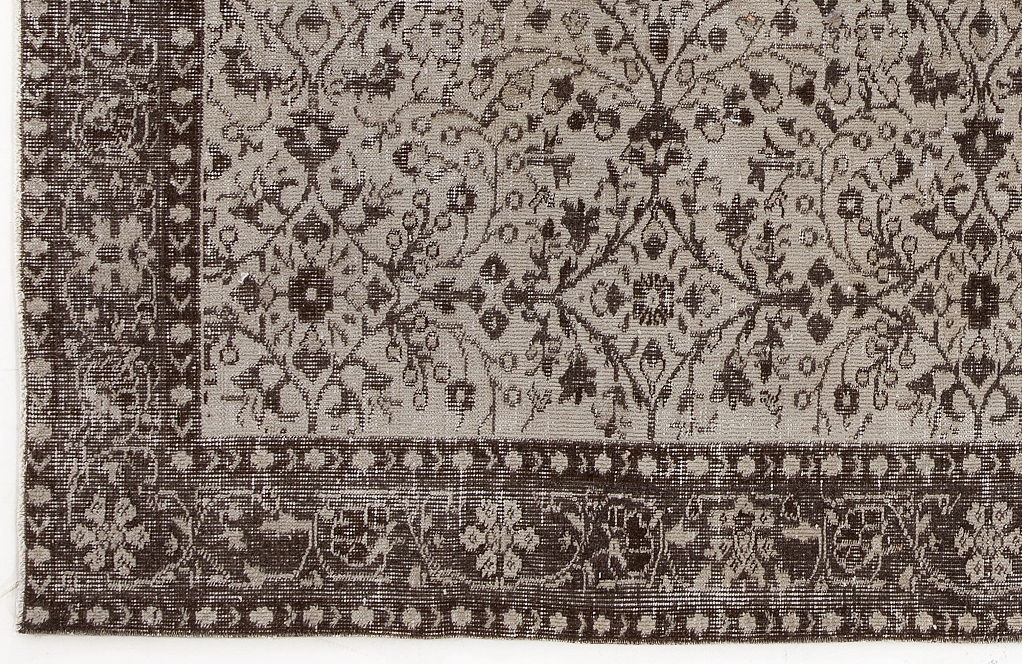 Beige Over Dyed Vintage Rug 5'2'' x 8'5'' ft 158 x 257 cm