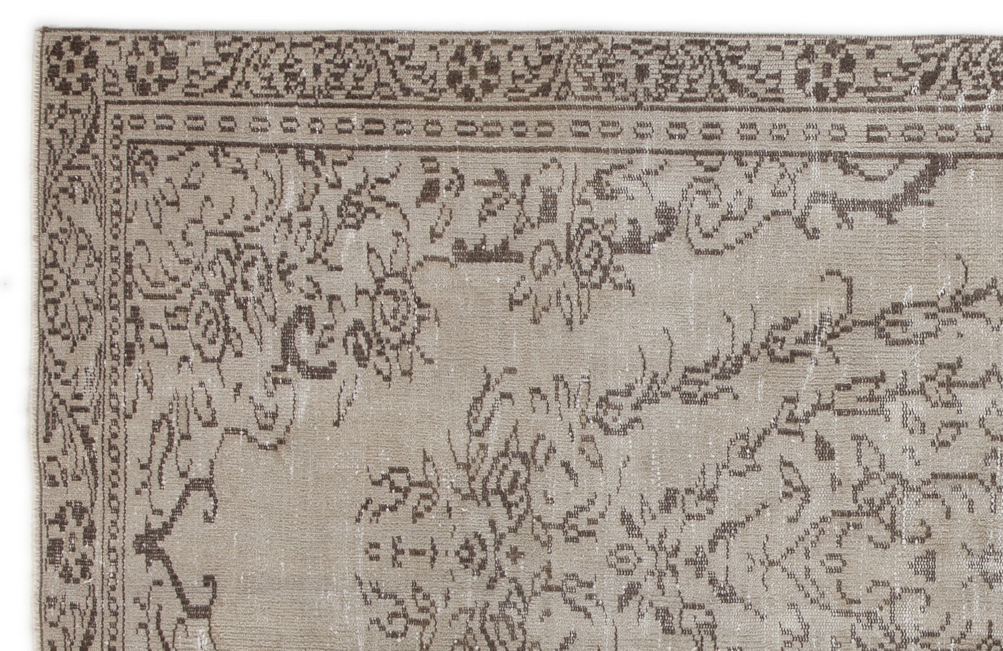 Beige Over Dyed Vintage Rug 4'10'' x 8'7'' ft 148 x 261 cm