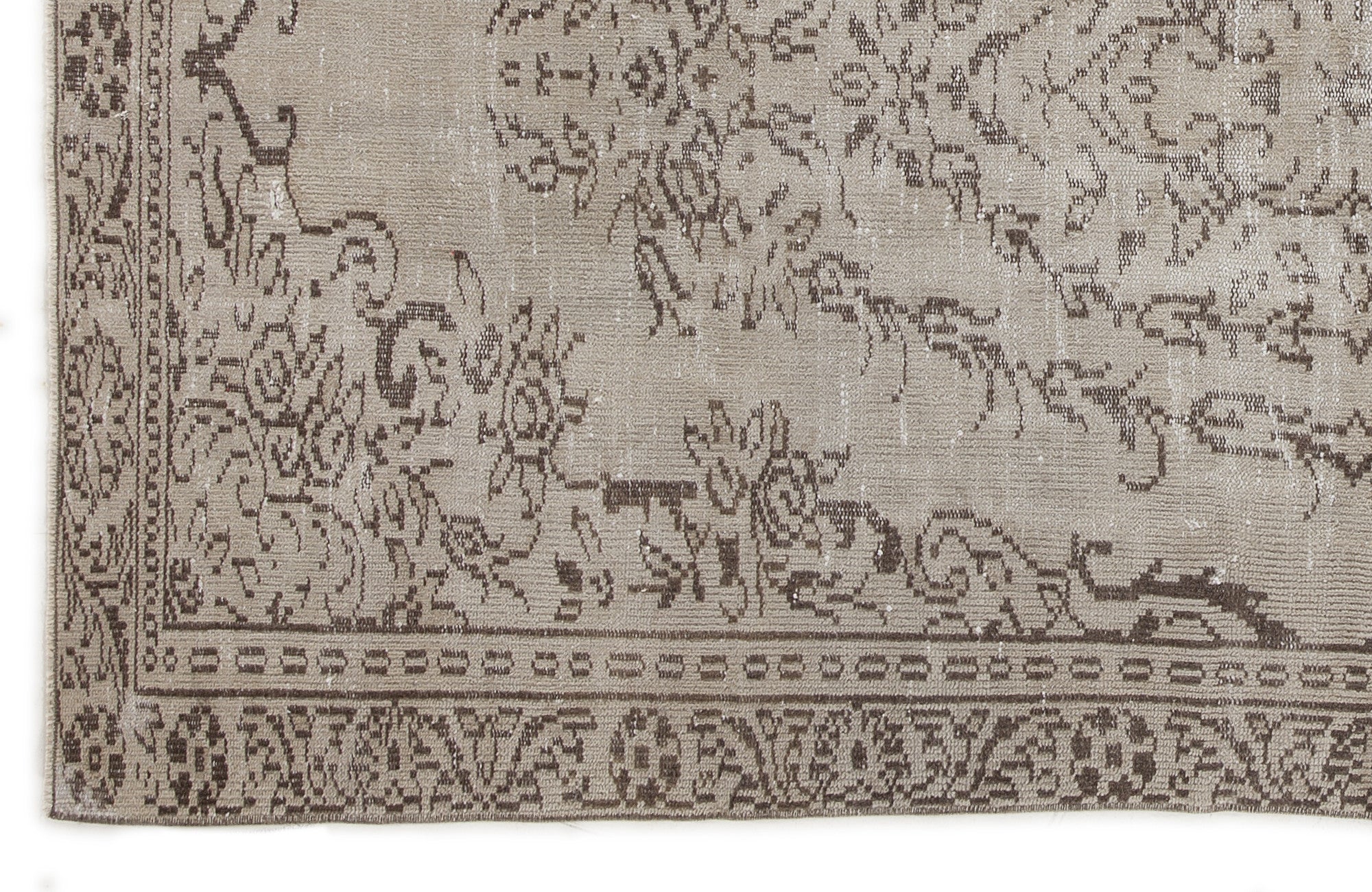 Beige Over Dyed Vintage Rug 4'10'' x 8'7'' ft 148 x 261 cm