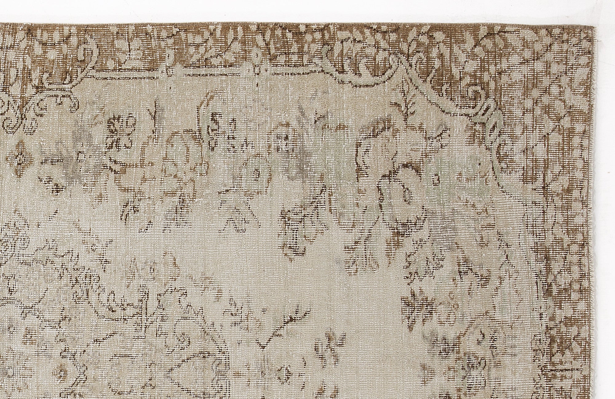 Beige Over Dyed Vintage Rug 5'1'' x 8'10'' ft 154 x 270 cm