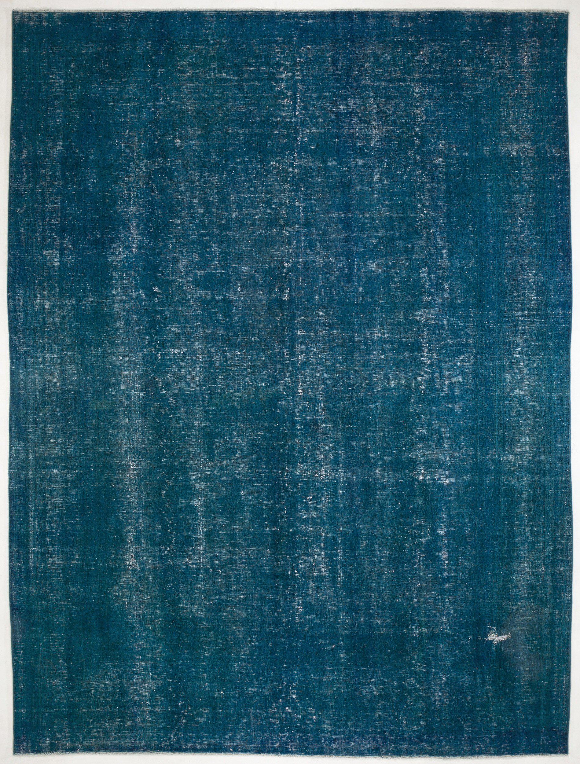 Turquoise  Over Dyed Vintage XLarge Rug 9'3'' x 12'6'' ft 282 x 380 cm