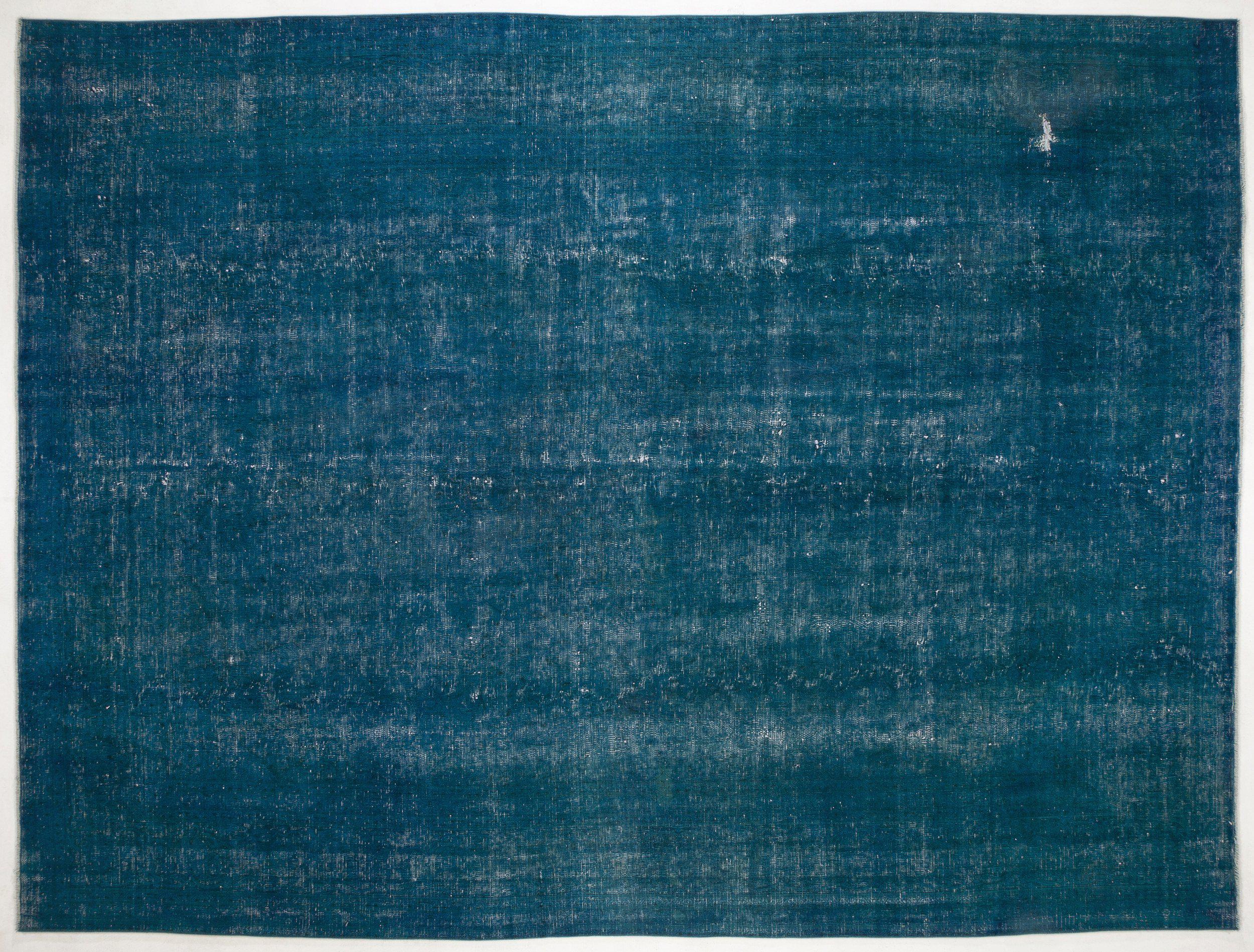 Turquoise  Over Dyed Vintage XLarge Rug 9'3'' x 12'6'' ft 282 x 380 cm