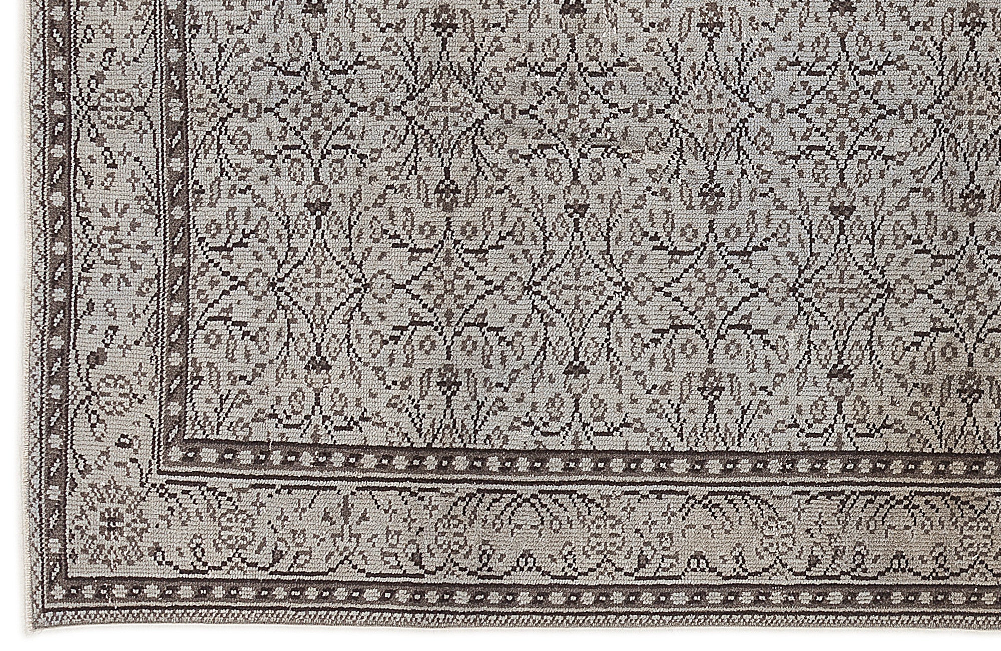 Blue Over Dyed Vintage Rug 4'11'' x 8'10'' ft 150 x 268 cm